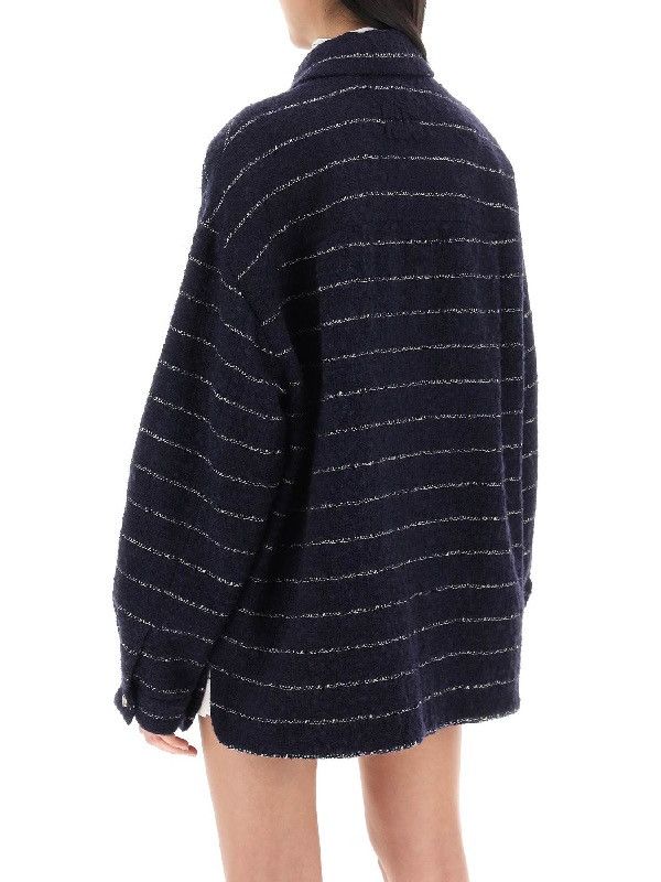 Miu Miu Miu Miu Striped Wool-Blend Bouclé Jacket in Blue Size XS / US 0-2 / IT 36-38 - 9 Thumbnail
