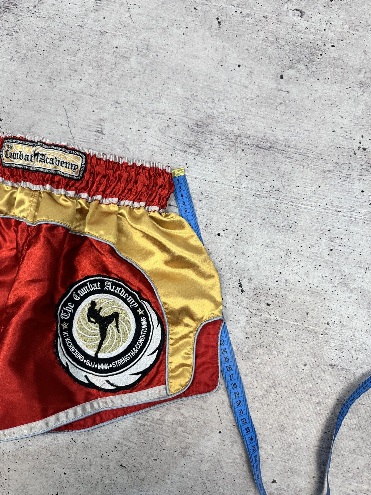 Other Combat Academy Muay Thai Boxing Shorts Satin Red/Gold Stars Size US 32 / EU 48 - 11 Thumbnail