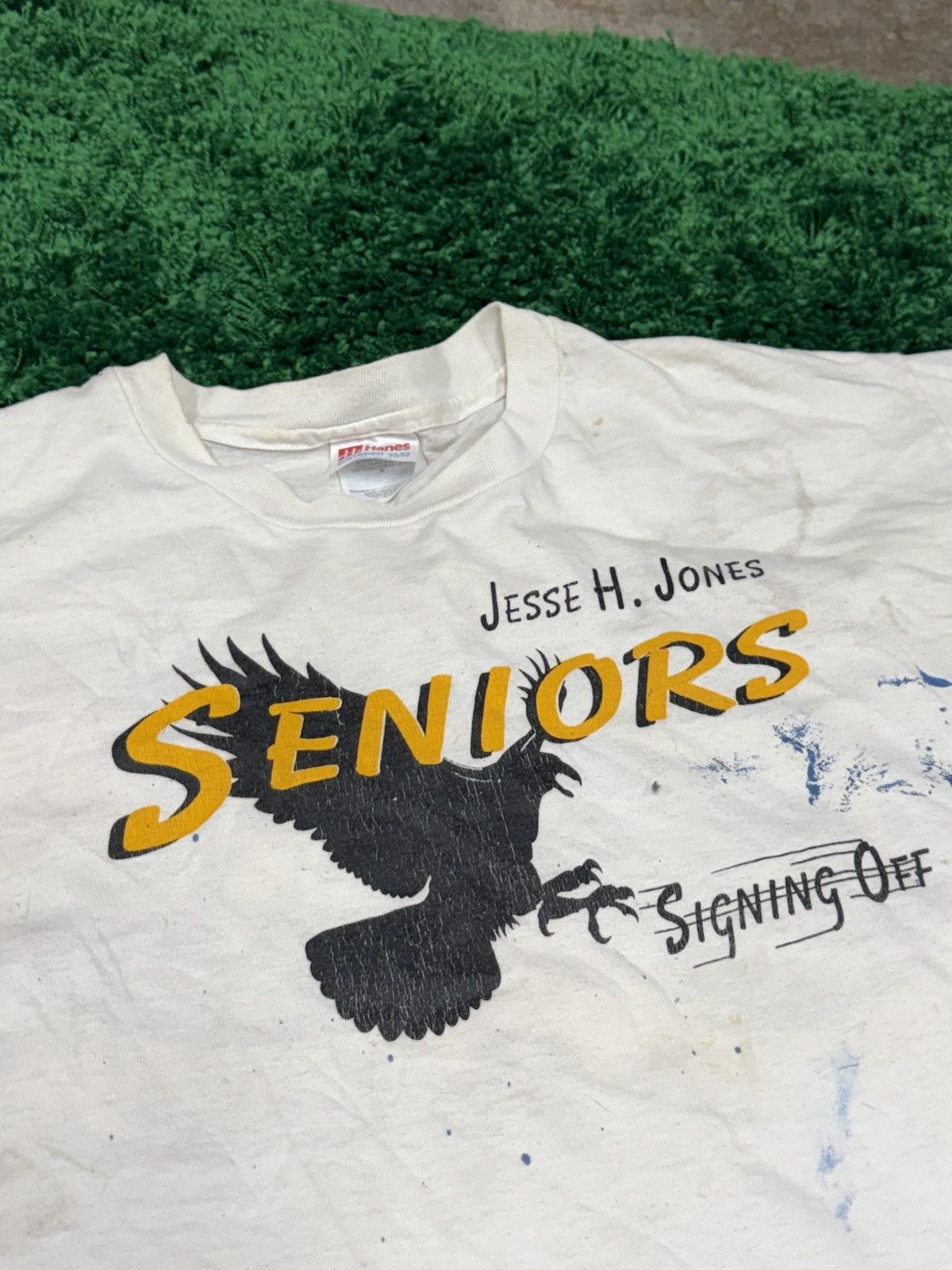 Vintage Vintage Hanes Heavyweight Eagle Hawk Falcon Paint Tee Large Size US L / EU 52-54 / 3 - 3 Thumbnail