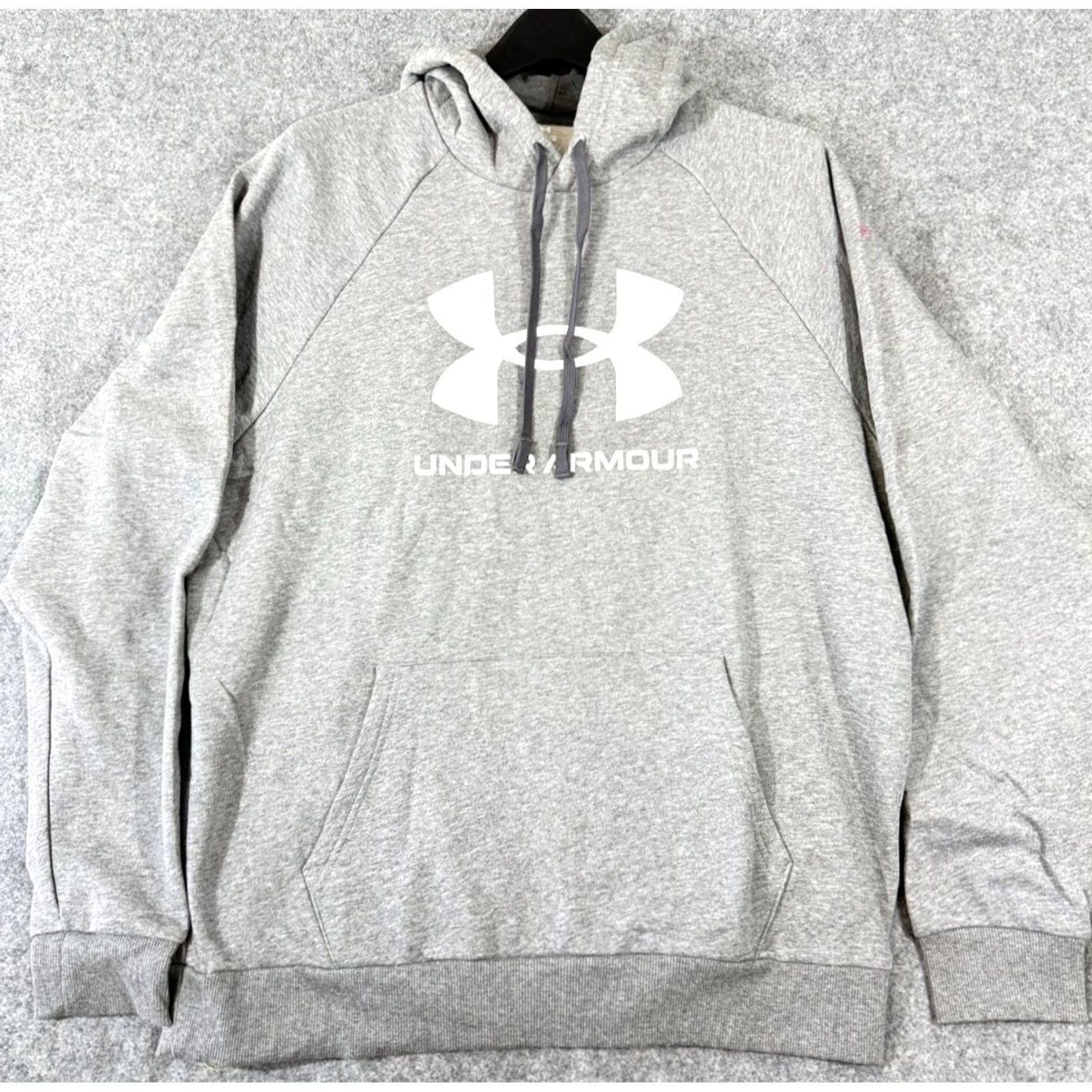 Under Armour Under Armour Hooded Sweatshirt Mens L Heather Gray Raglan Sleeve Drawstring NWT Size US L / EU 52-54 / 3 - 2 Thumbnail