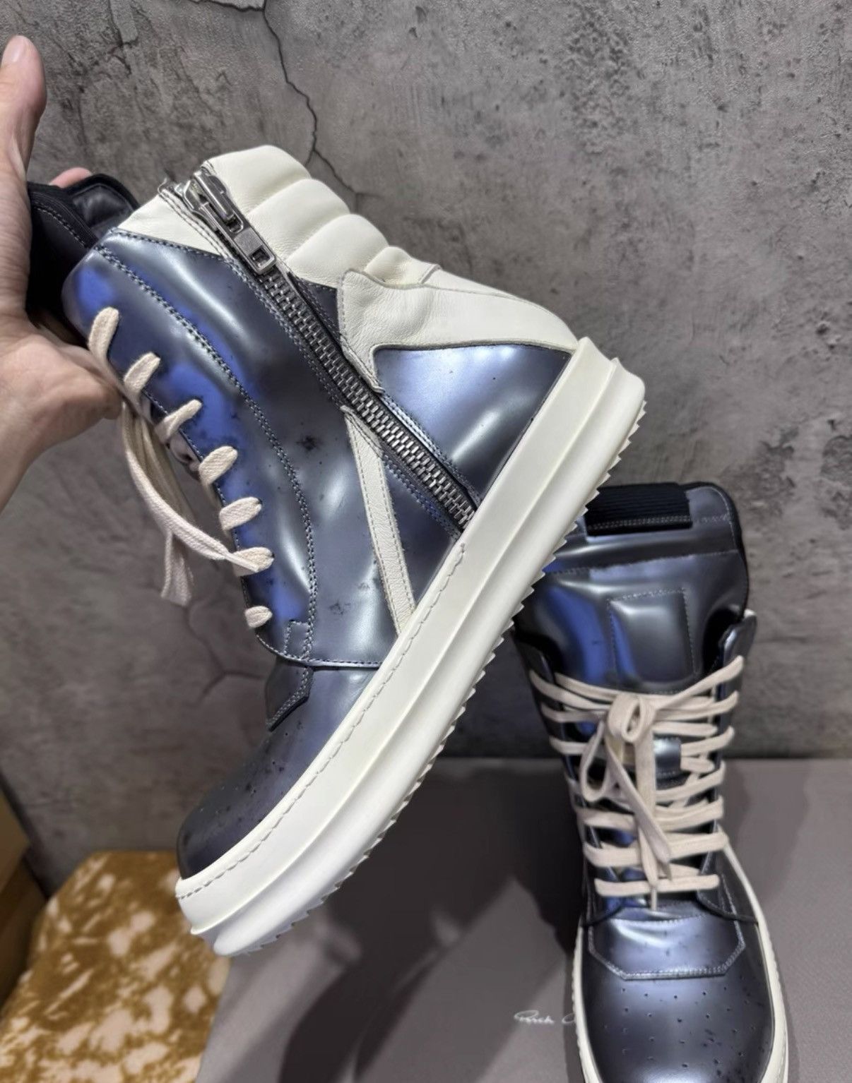 Rick Owens Rick Owens Geobasket, Inverted Triangle K37 Size US 8 / IT 38 - 3 Thumbnail