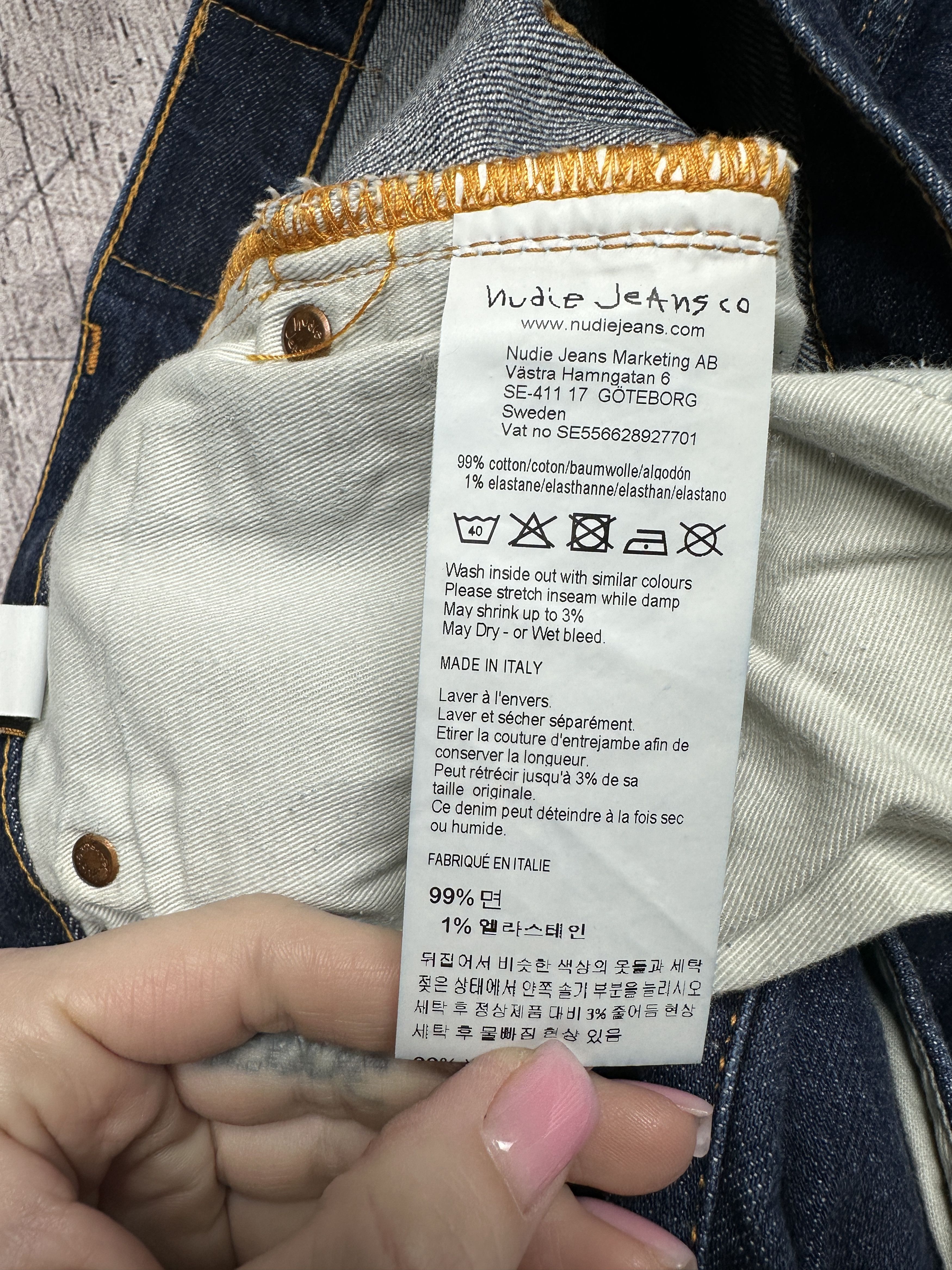 Japanese Brand Nudie Jeans Thin Finn Mens Selvadge Denim Pants Size US 31 - 10 Thumbnail