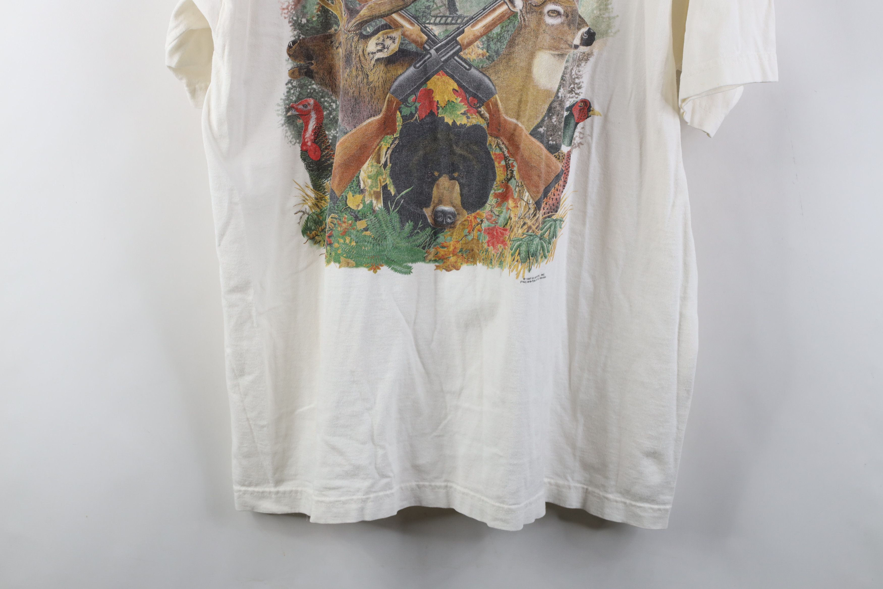 Vintage Vintage 90s Streetwear Life Hunting Nature Deer Buck T-Shirt Size US XL / EU 56 / 4 - 16 Thumbnail