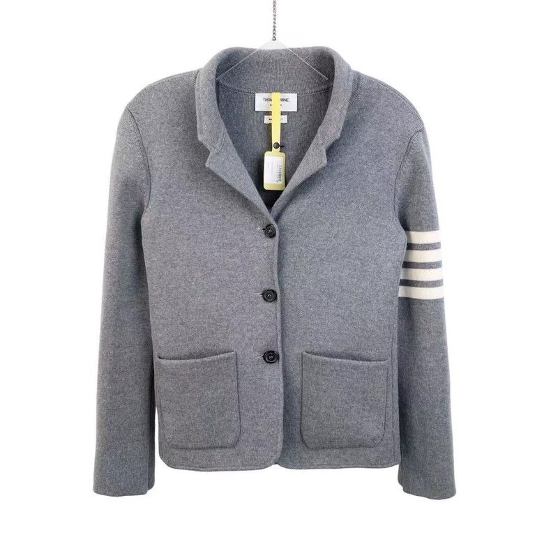 Thom Browne Thom Browne Gray knit jacket Size S / US 4 / IT 40 - 1 Thumbnail