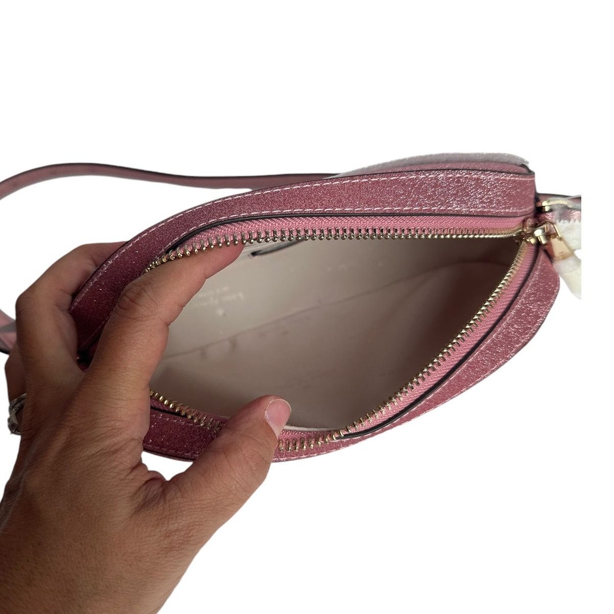 Kate Spade Kate Spade Glimmer Oval Small Camera Bag Mitten Pink Glitter Size ONE SIZE - 5 Thumbnail