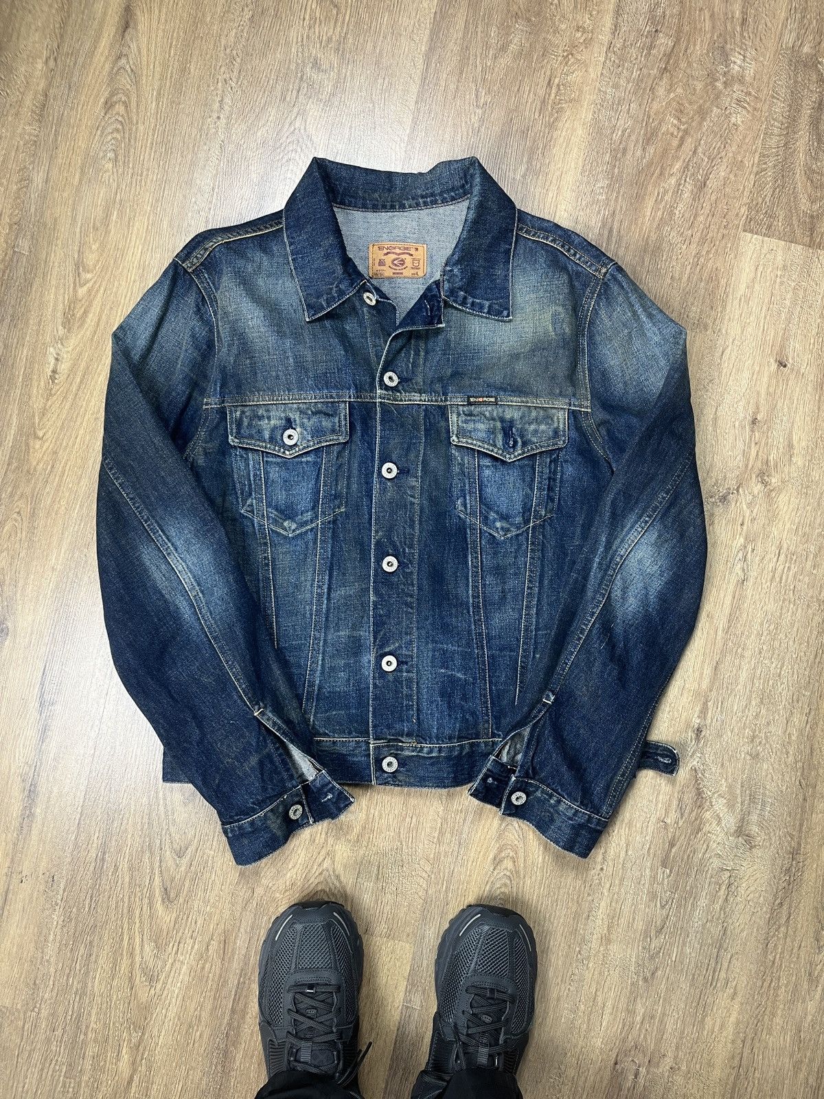 Japanese Brand × Vintage ➕Vintage y2k distressed mus wash denim trucker jacket Size US L / EU 52-54 / 3 - 2 Thumbnail