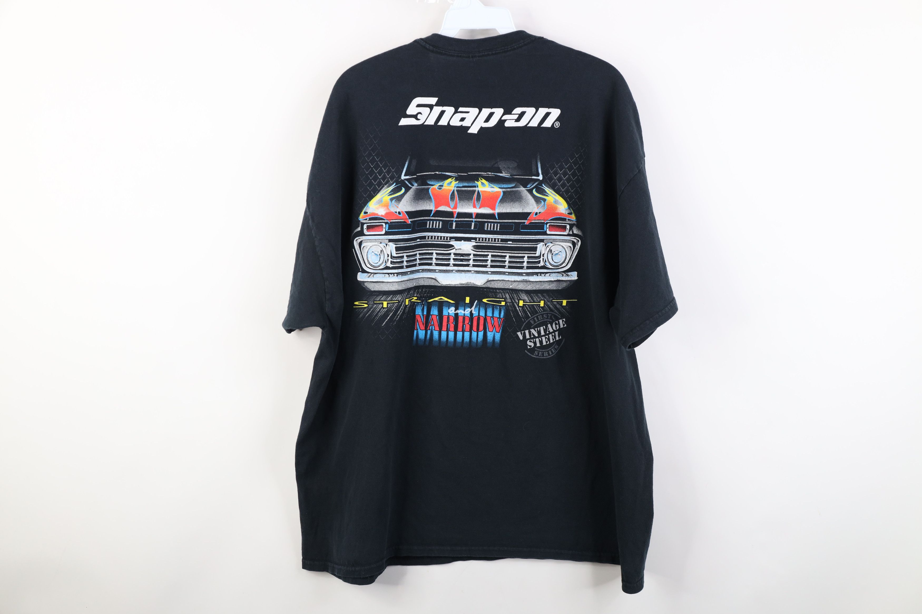 Vintage Vintage Snap On Tools Spell Fire Flames Car Racing T-Shirt Size US XL / EU 56 / 4 - 13 Thumbnail