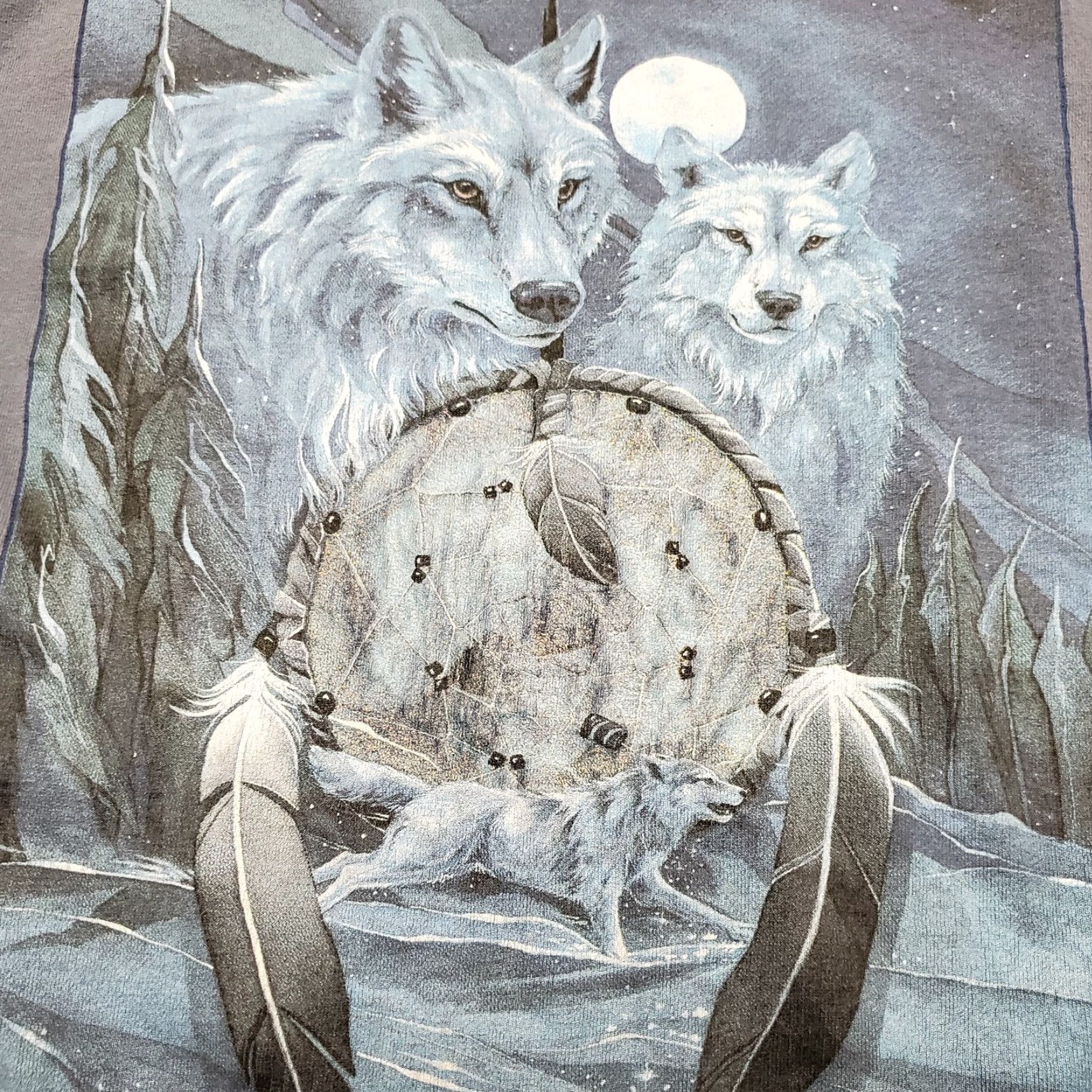 Anvil VINTAGE Wolf Shirt Mens M Blue Alaska Native Short Sleeve Nature Tee Size US M / EU 48-50 / 2 - 7 Thumbnail
