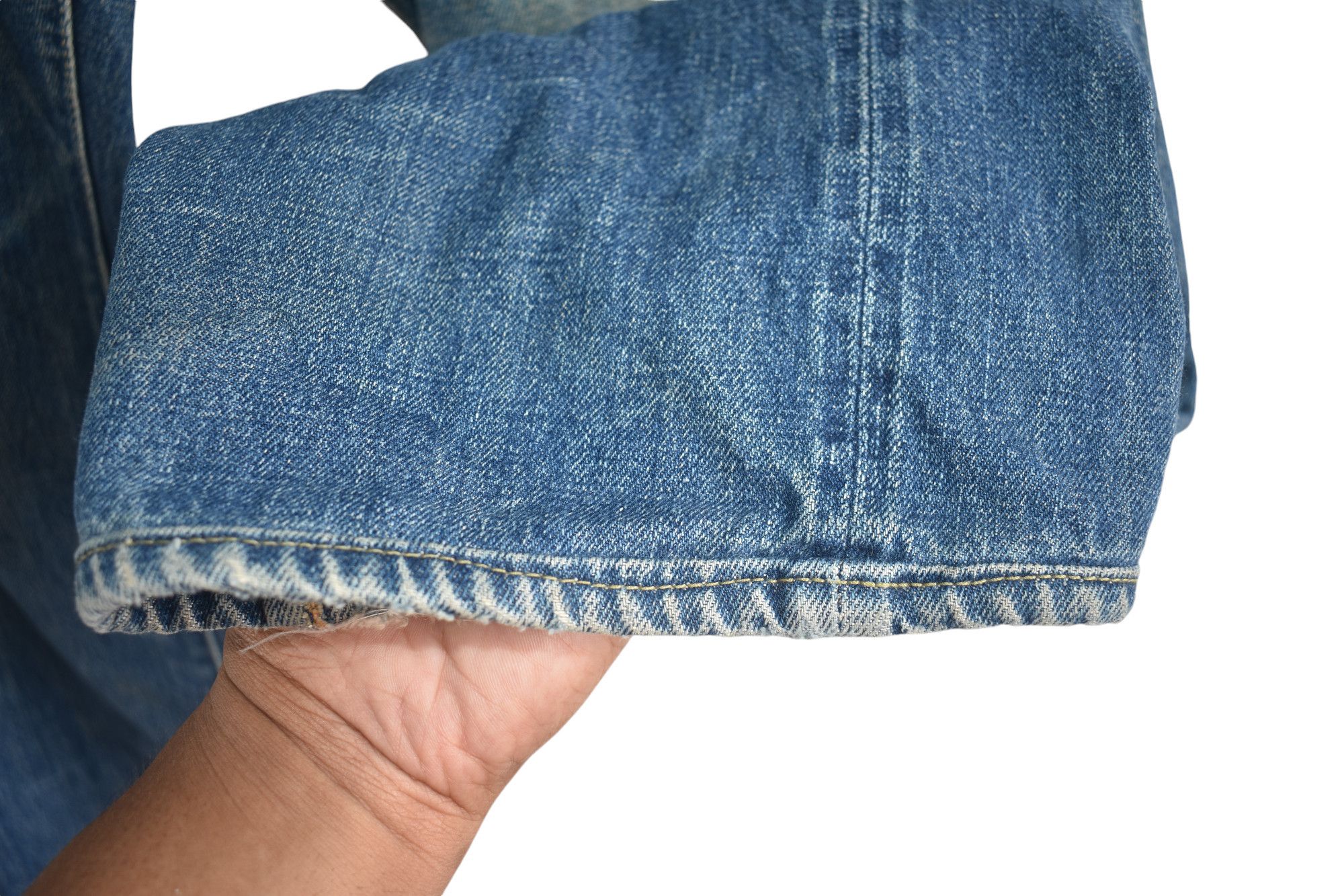 Denime × If Six Was Nine × Japanese Brand Wide Leg 🔥 Denime Japanese Faded Distress Jeans W31 Size US 31 - 6 Thumbnail