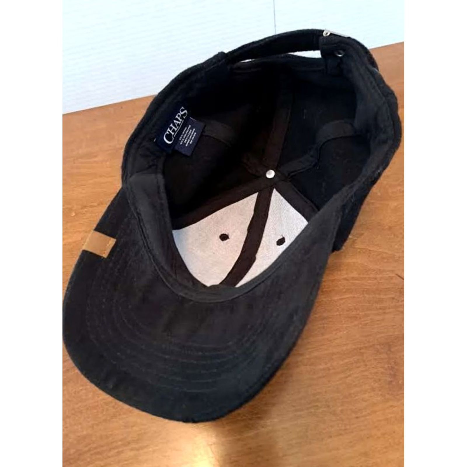 Chaps Vintage Chaps Baseball Hat - Black Wool 55% - Adjustable Strap - Rare Size ONE SIZE - 4 Thumbnail