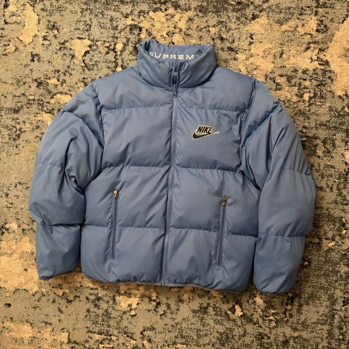 Supreme Spellout Quilted Lightweight Down Jacket - light blue