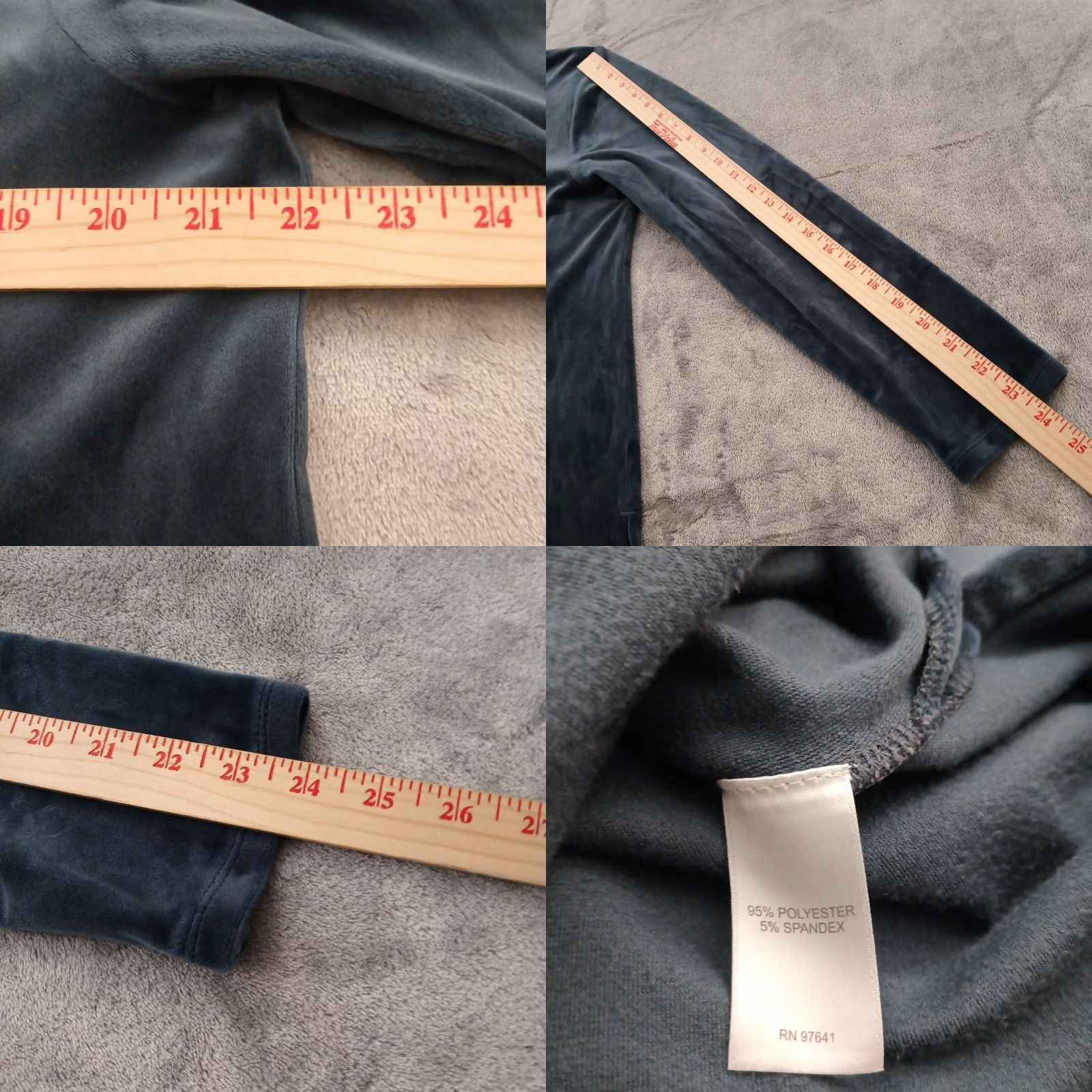 J. Jill J. Jill Tunic Shirt Womens Large Blue Velour Long Sleeve V-Neck Pullover Blouse Casual Sleeve Polyester Spandex Size L / US 10 / IT 46 - 8 Thumbnail