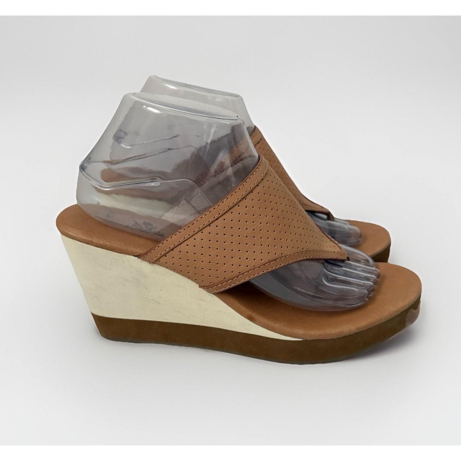Tommy Bahama Kaona Wedge Heels Leather Thong Boho Sandals