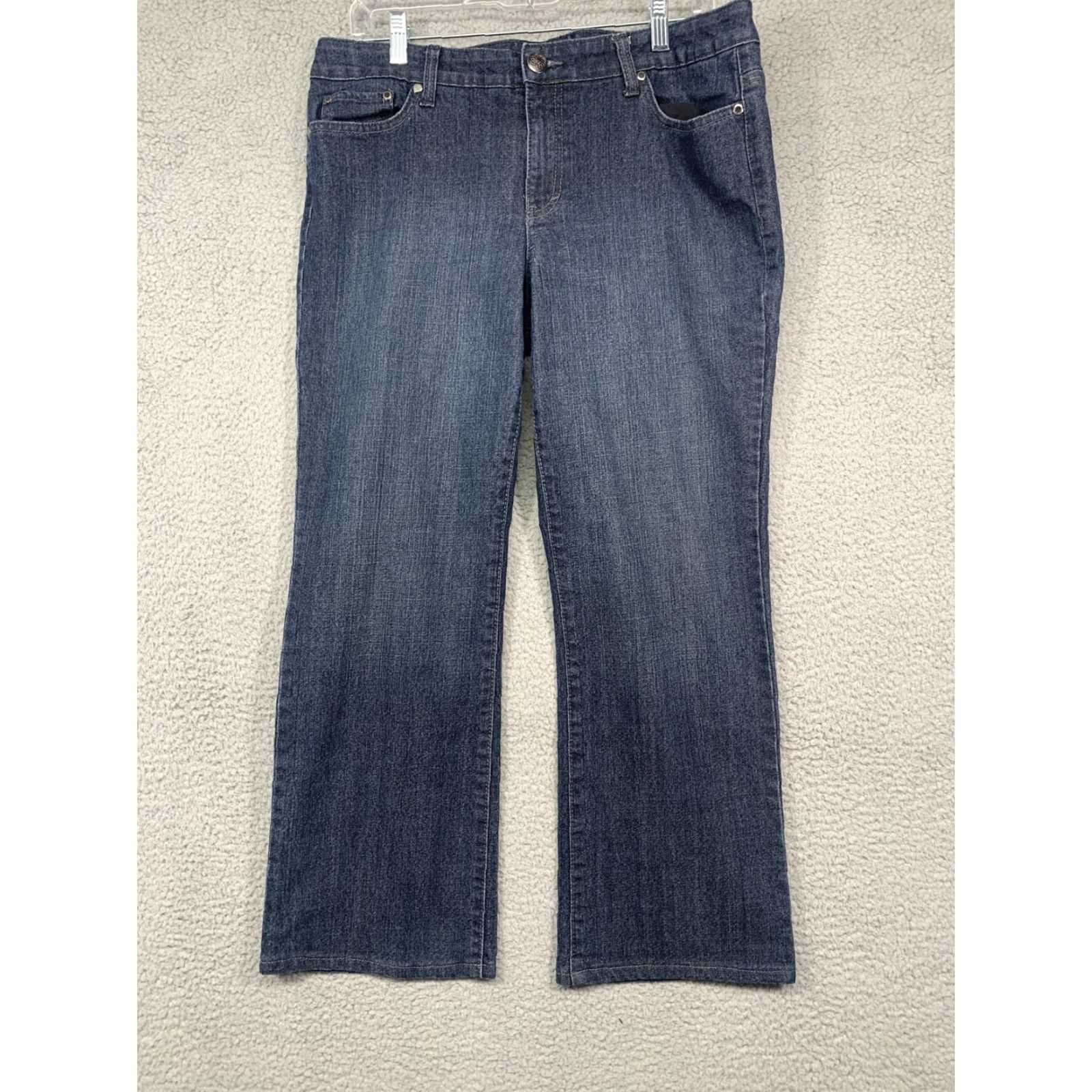 Area Covington Petite Womens Jeans 14P 36x26.5 Blue Straight Leg 5-Pocket Belt Loops Rear Flap Pockets Regular Fit Denim Size 36" / US 14 / IT 50 - 2 Thumbnail