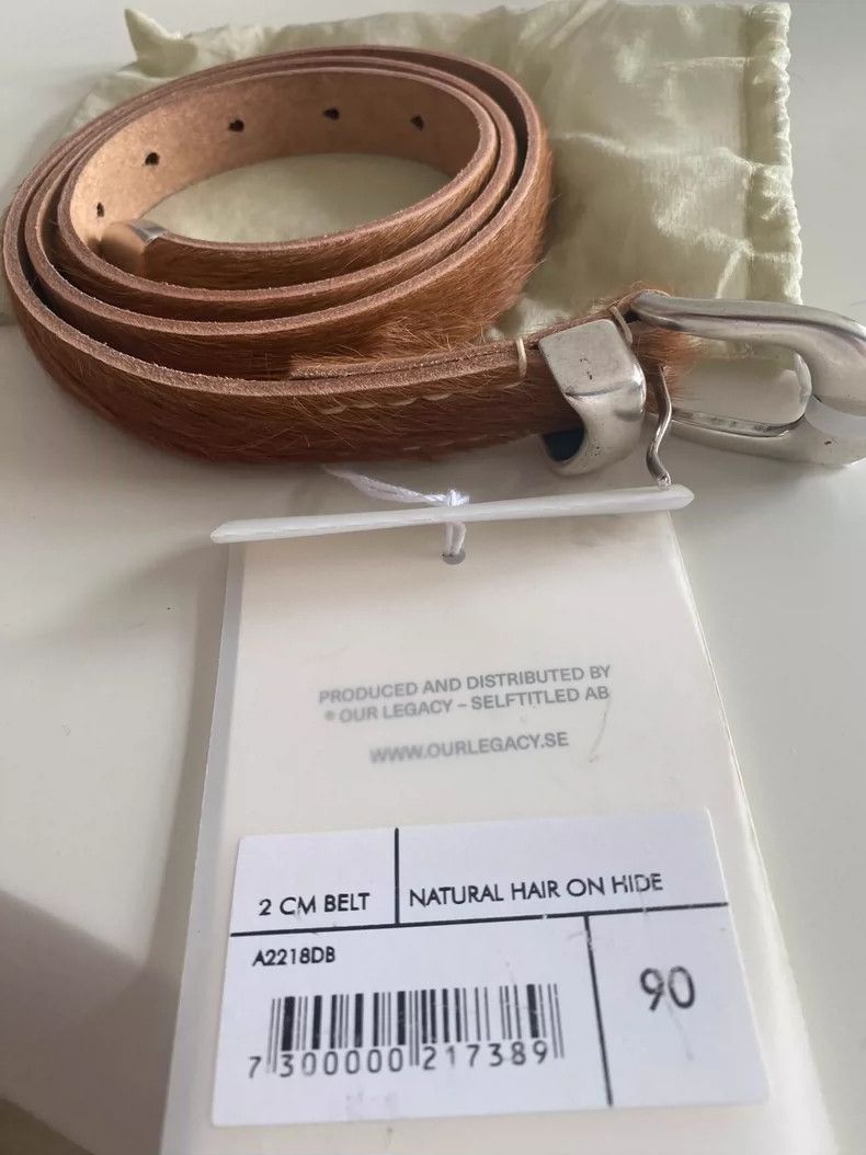 Our Legacy our legacy size 90Brown horsehair silver buckle belt Size ONE SIZE - 2 Thumbnail