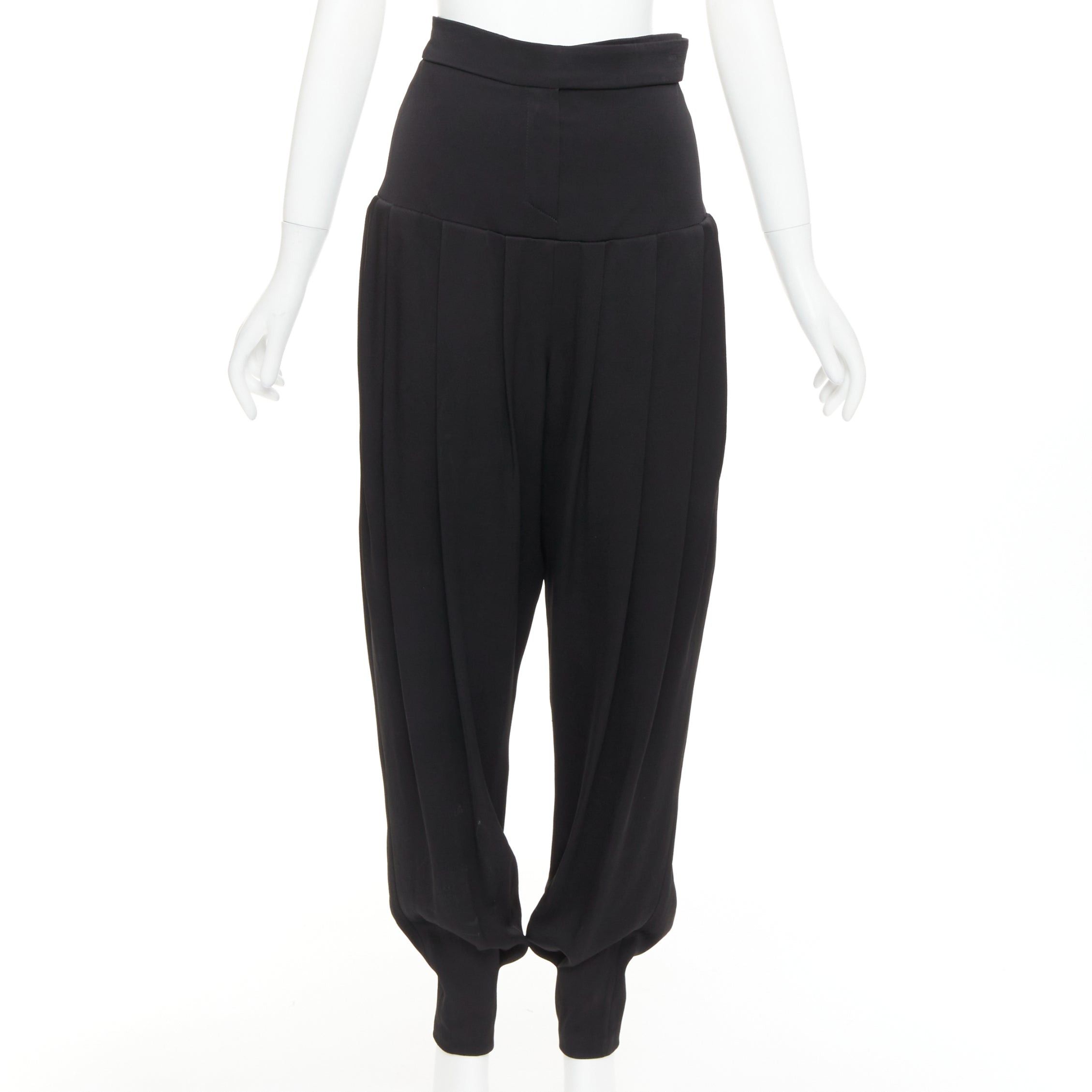 Alexandre Vauthier ALEXANDRE VAUTHIER COUTURE Runway black pleated high waist harem barrel balloon pants Size 26" / US 2 / IT 38 - 1 Thumbnail