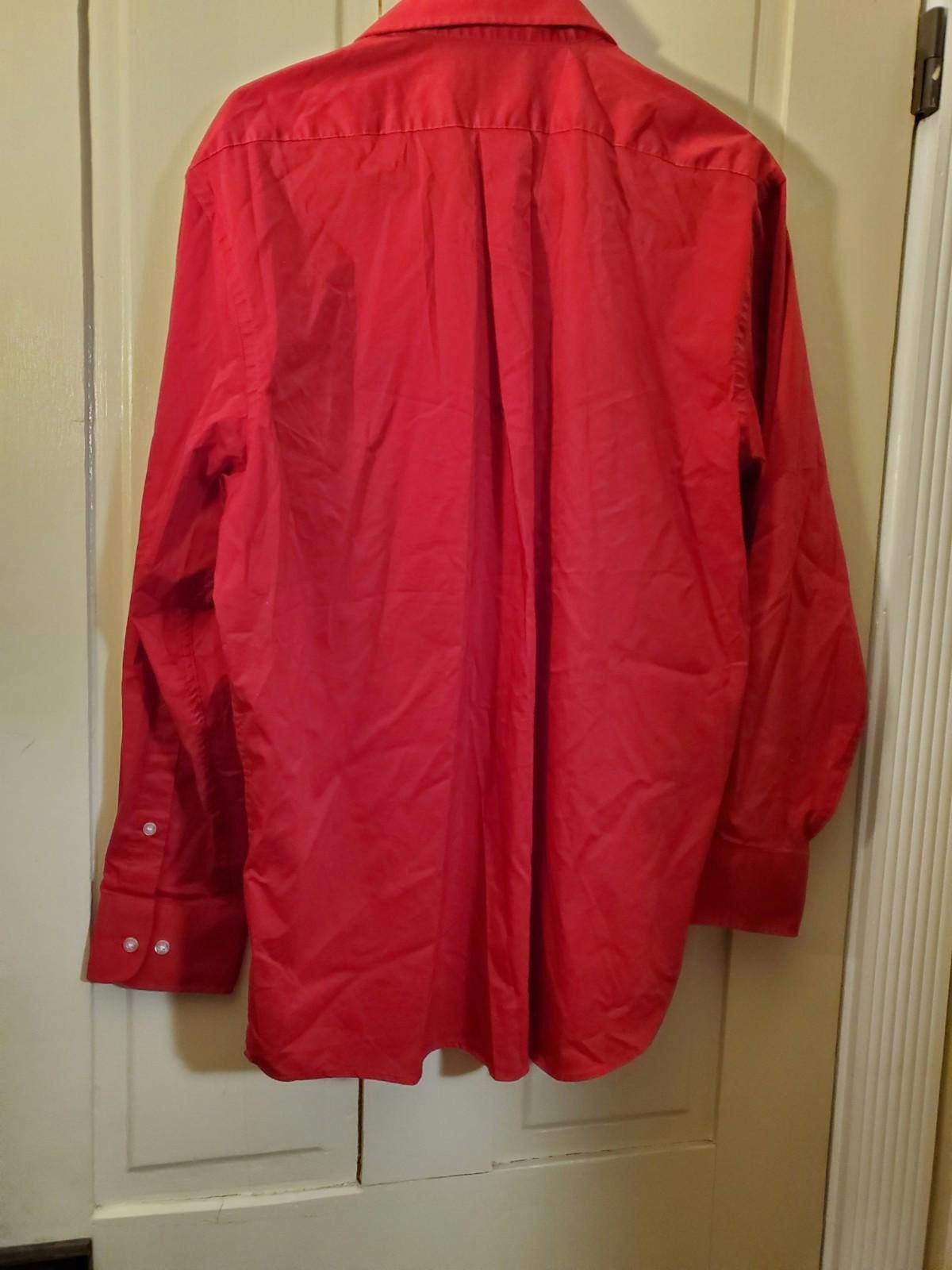 Izod Izod Mens Slim Fit 15 Solid Red Long Sleeve Casual Work L Size US L / EU 52-54 / 3 - 4 Thumbnail
