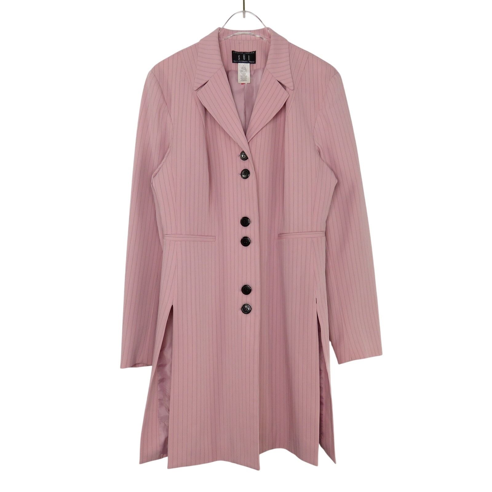 Vintage Justin Taylor Vintage Pink Stripe Blazer Jacket Size 6 Size M / US 6-8 / IT 42-44 - 2 Thumbnail