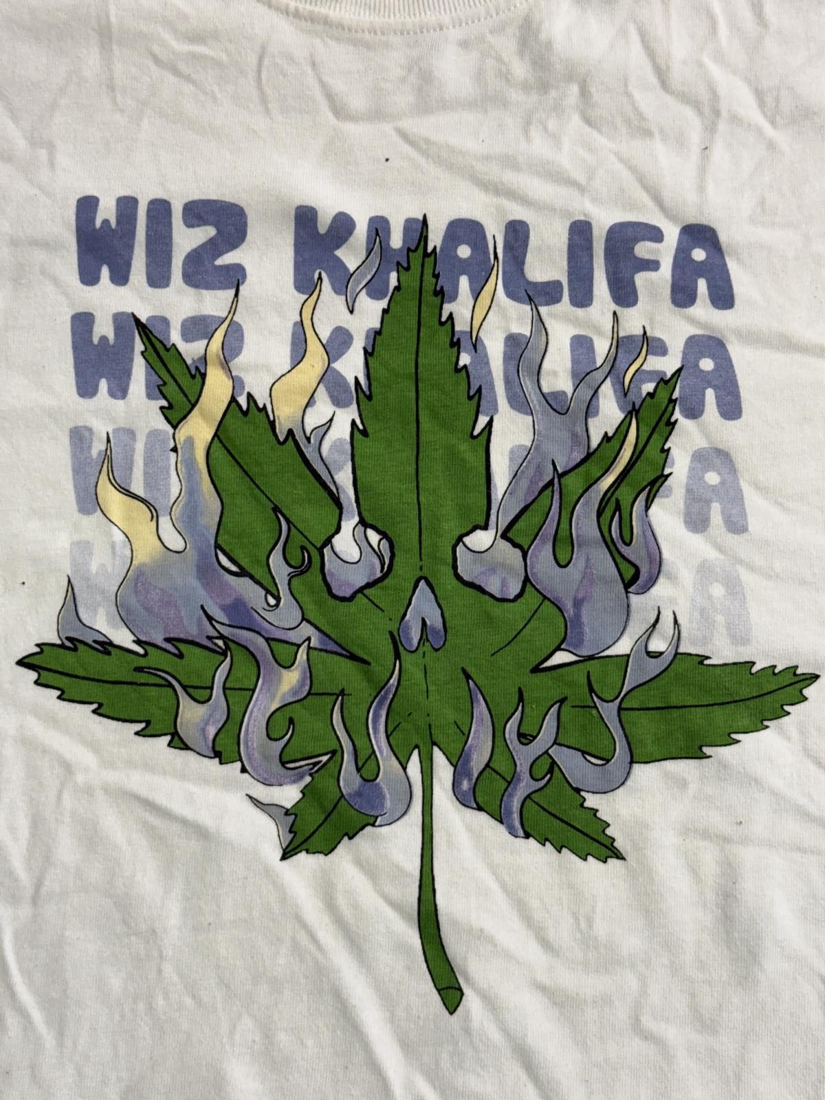 Wiz Khalifa Wiz Khalifa Rap T-shirt Burning Marijuana Weed Leaf Skull -M Size US M / EU 48-50 / 2 - 4 Thumbnail