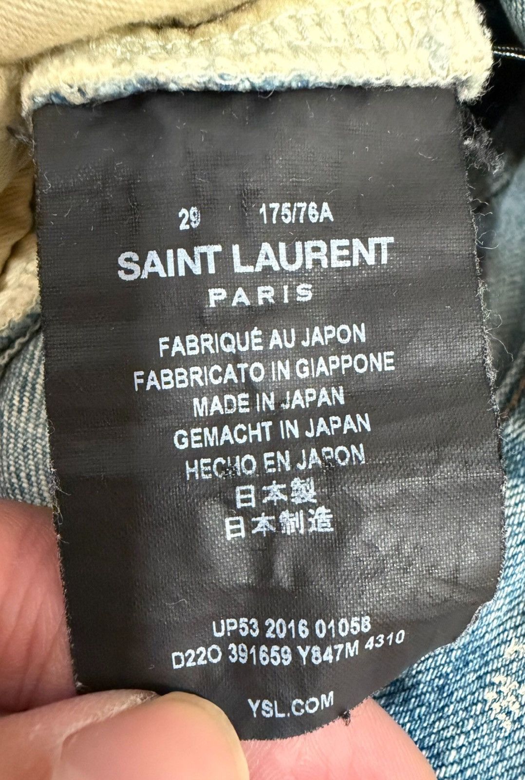 Saint Laurent Paris Saint Laurent SLP 16FW D02 Heavy Destroyed Blue Jeans Size US 29 - 5 Thumbnail