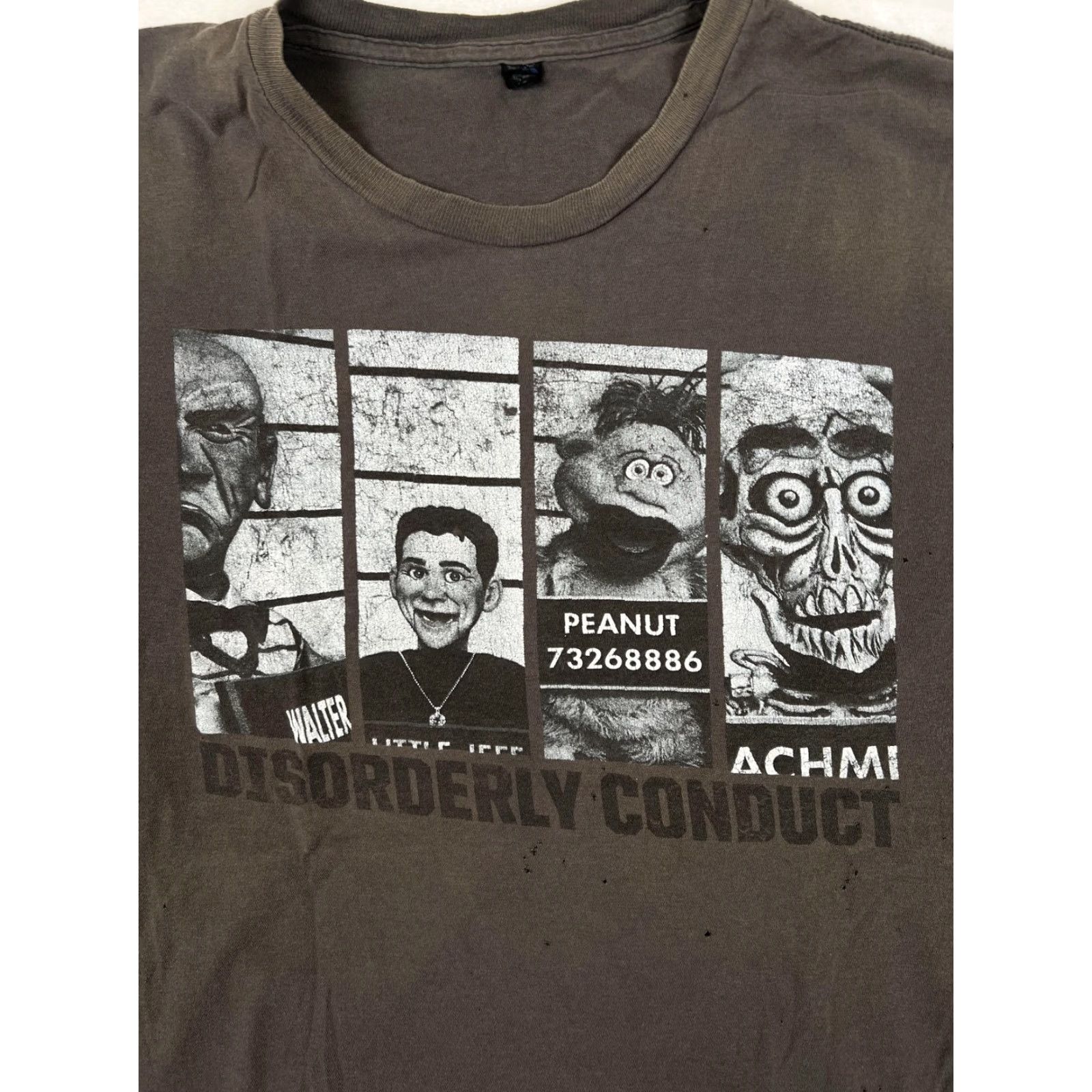 Peanuts Jeff Dunham Disorderly Conduct Tour Graphic T-Shirt Mens XL Black Walter Peanut Achmed Crew Neck Short Sleeve Size US XL / EU 56 / 4 - 4 Thumbnail