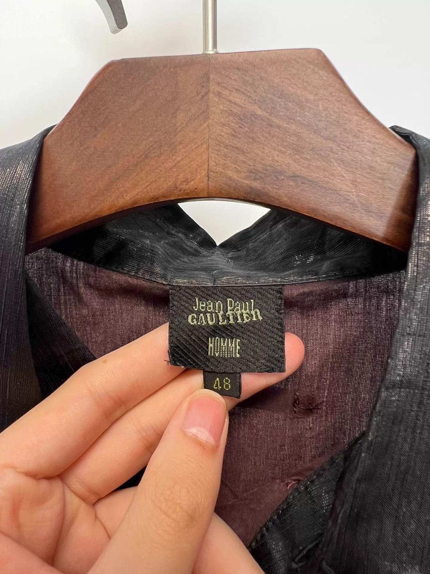 Jean Paul Gaultier Jean Paul GAULTIER coated burgundy paneled shirt Size US M / EU 48-50 / 2 - 7 Thumbnail