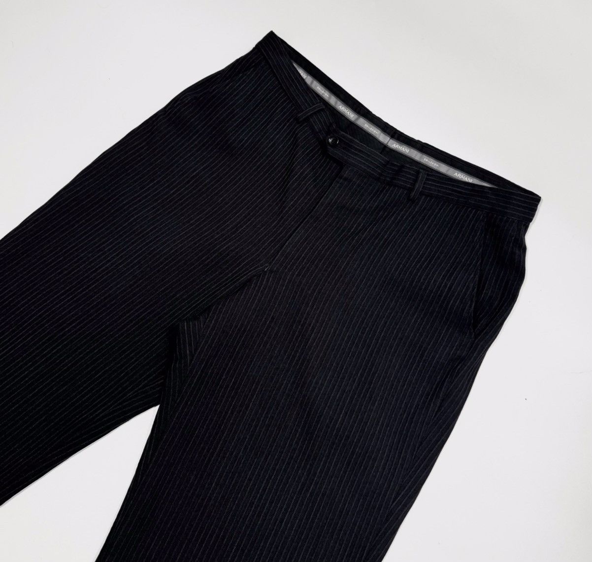 Armani Armani Collezioni Vintage Mens Striped Wool Trousers Sz 54R Size US 38 / EU 54 - 3 Thumbnail