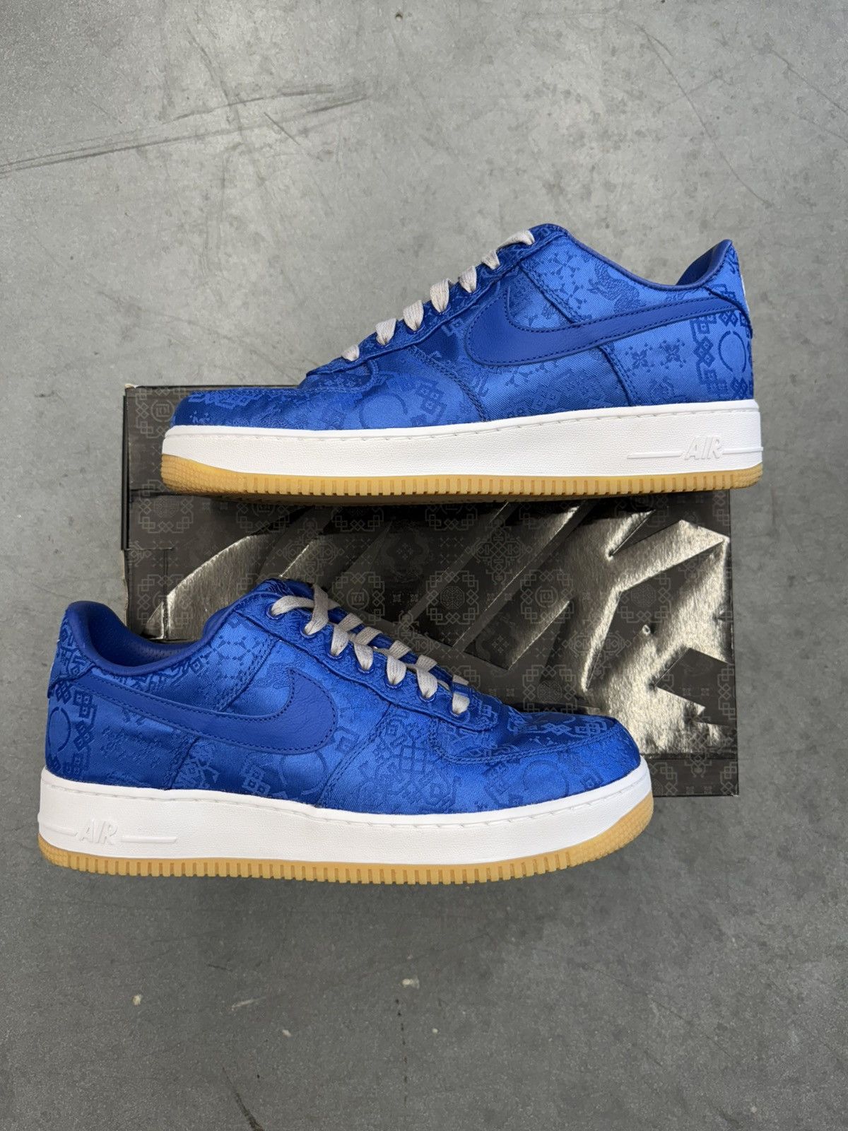 2019 Nike Air Force Low CLOT Blue Silk