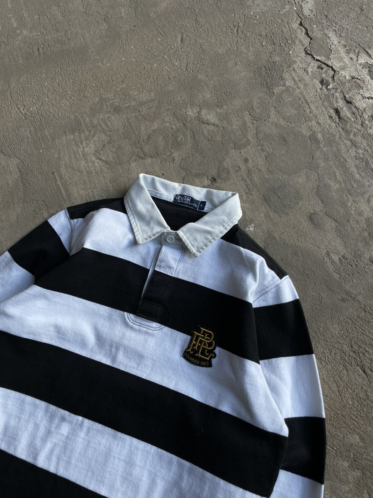 Japanese Brand × Polo Ralph Lauren × Vintage Vintage Polo Ralph Lauren Striped Rugby Chief Keef Style Size L / US 10 / IT 46 - 4 Thumbnail