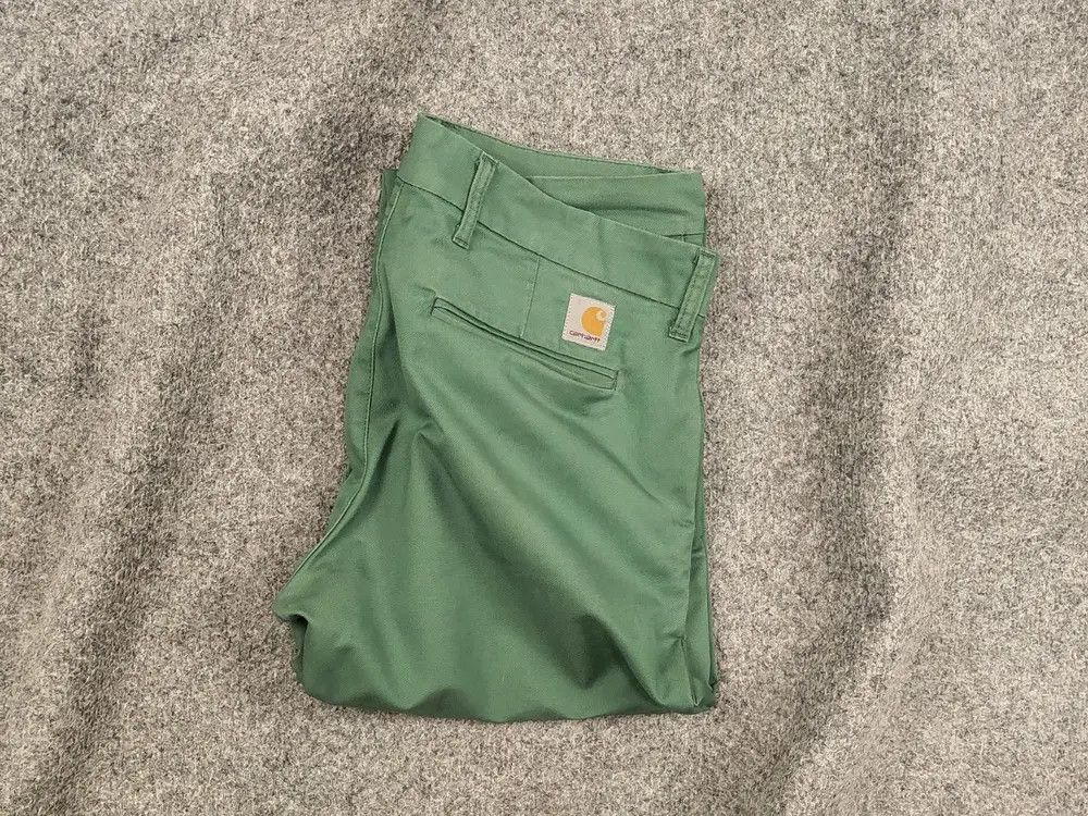 Carhartt Vintage Carhartt Logo Sid Light Green Chino Trouser Pants Size US 36 / EU 52 - 1 Thumbnail