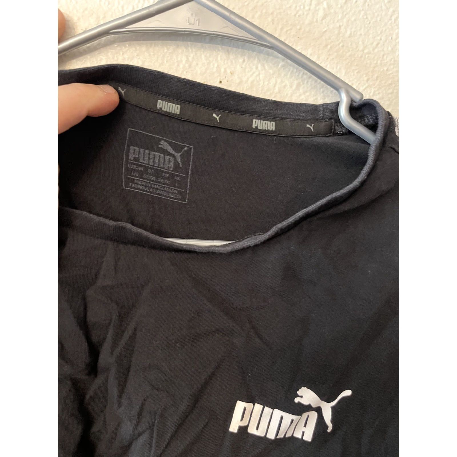 Puma Puma Men T-Shirt Large Black Logo Graphic Regular Crew Neck Puma logo Size US L / EU 52-54 / 3 - 3 Thumbnail