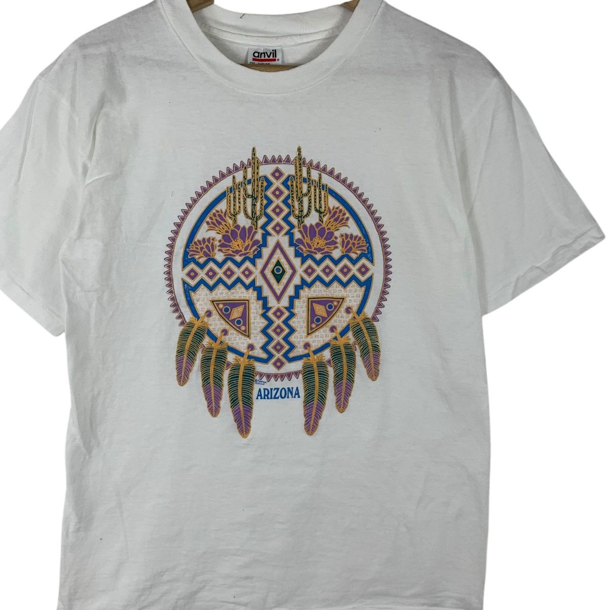 Arizona Jean Co. Vintage NAVAJO AZTEC ARIZONA Native Logo Tee Shirt Top Size M / US 6-8 / IT 42-44 - 3 Thumbnail