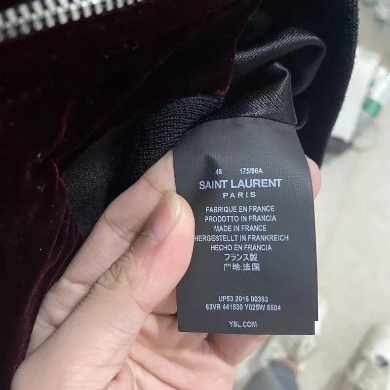 Saint Laurent Paris saint Laurent paris16 FW Wine Red Velvet Star-Moon Jacket Size US M / EU 48-50 / 2 - 6 Thumbnail
