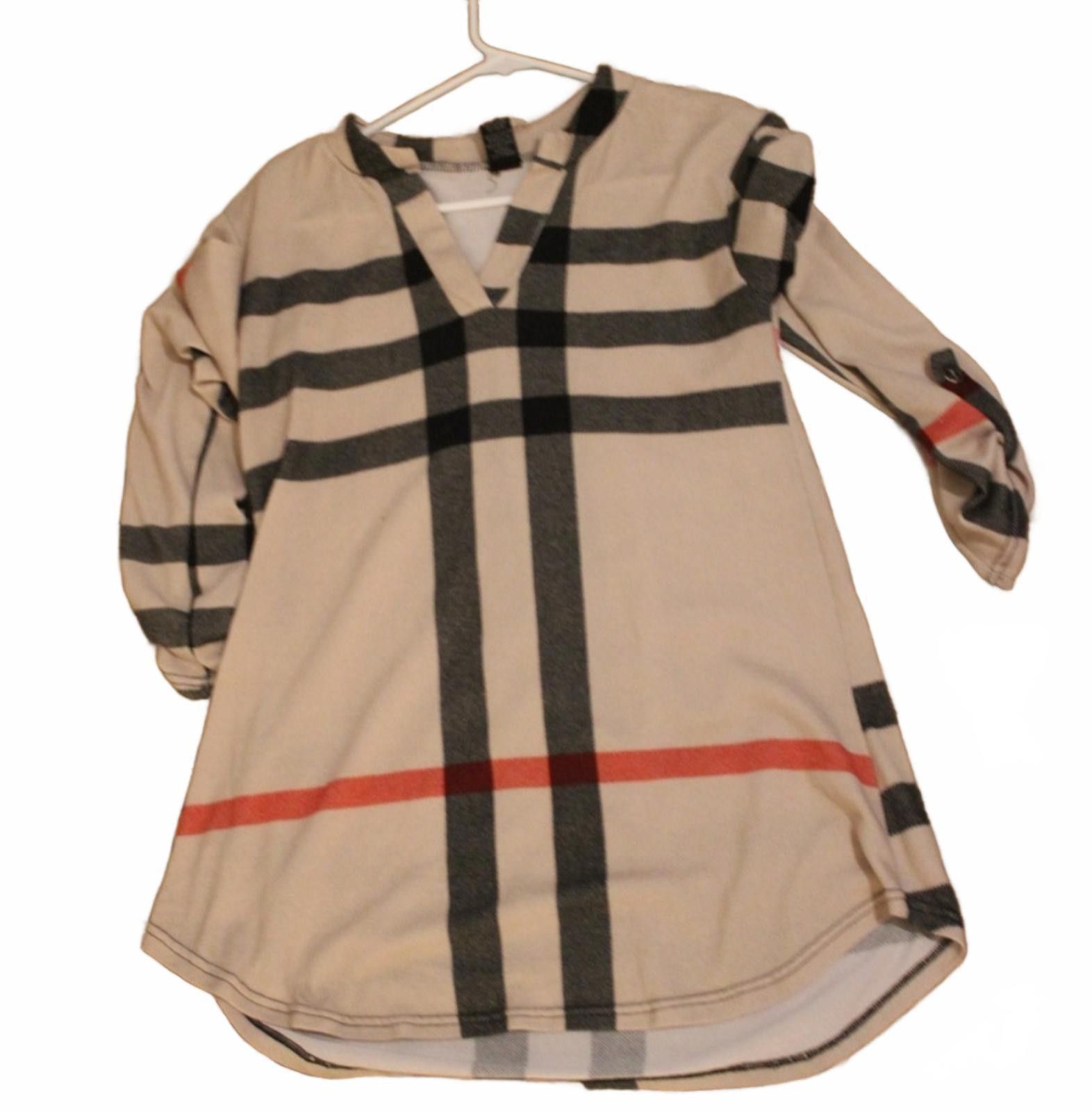 Lilly Dache Lildy Long Sleeve Beige Plaid Patterned Blouse Women's S/M Size S / US 4 / IT 40 - 4 Thumbnail