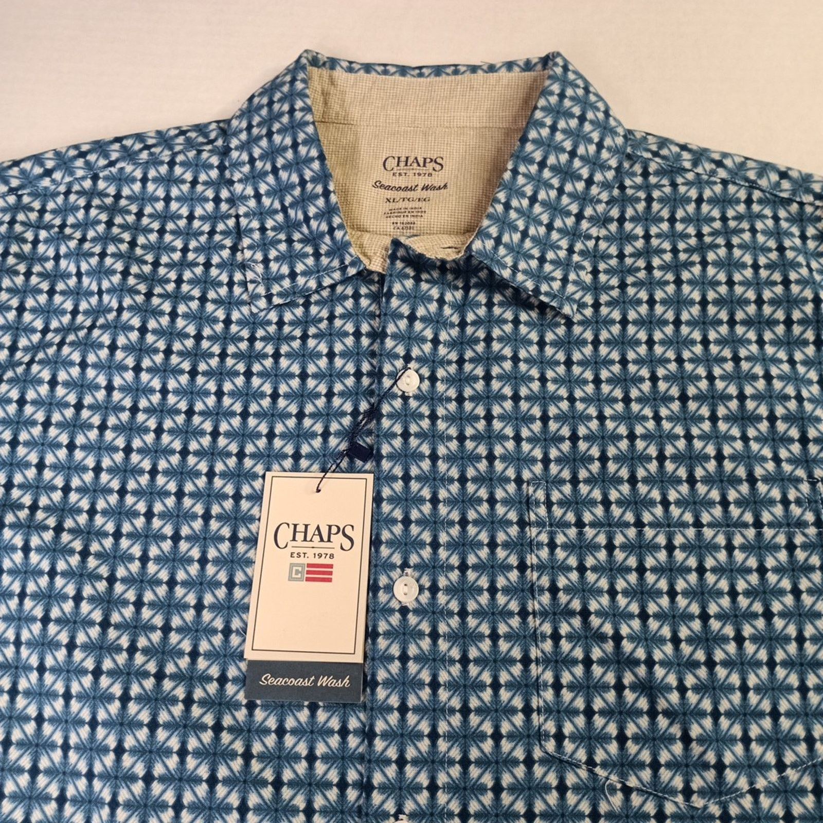 Chaps Chaps Seacoast Wash Linen Woven Shirt Men's XL Lake Blue Size US XL / EU 56 / 4 - 2 Thumbnail