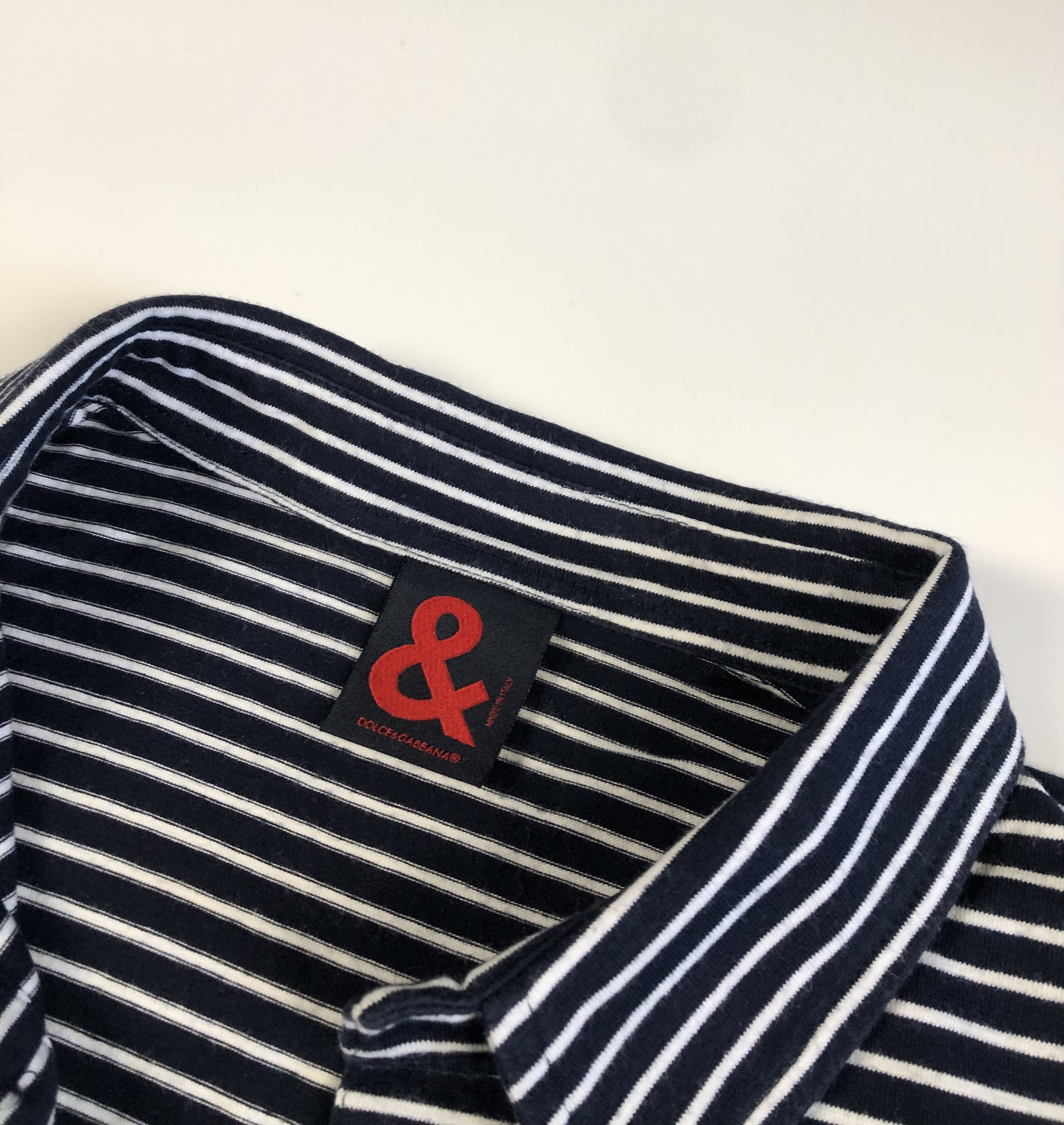 Dolce & Gabbana Dolce & Gabbana Striped Cotton Blend Short Sleeve Shirt Size US M / EU 48-50 / 2 - 3 Thumbnail
