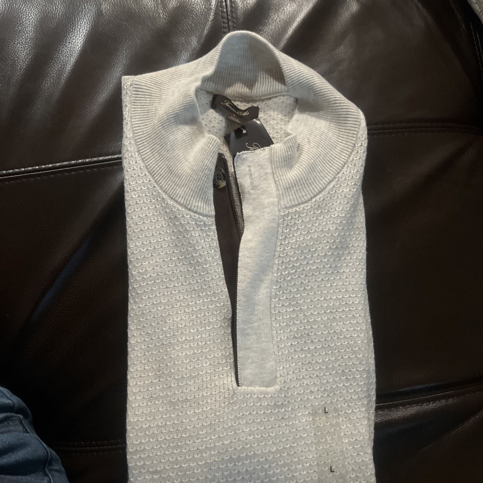Tasso Elba NWT TASSO ELBA LUXURY YARN MENS 1/4 ZIP SWEATER Sz L Size US L / EU 52-54 / 3 - 3 Thumbnail