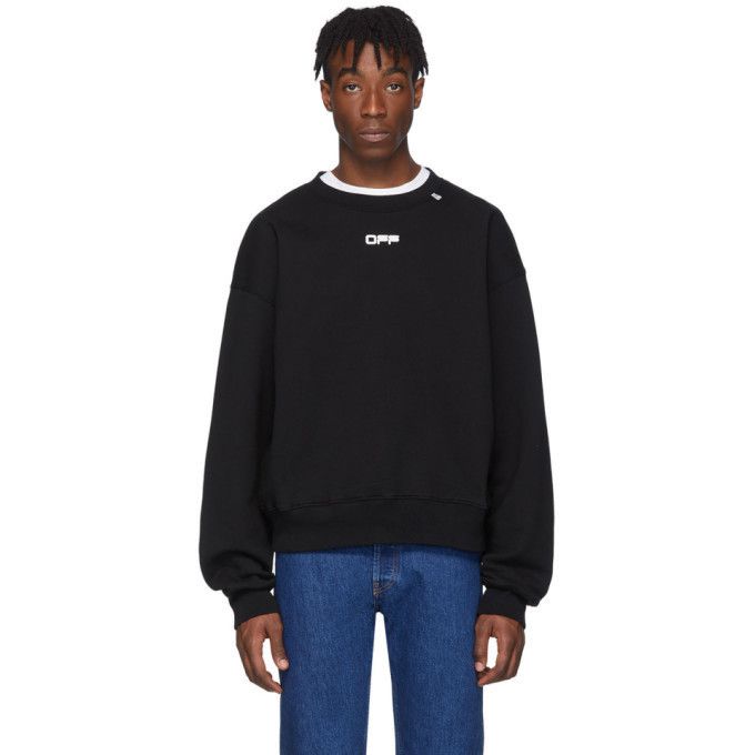 Off-White Blue Wavy Line Logo Oversized Sweatshirt Size US M / EU 48-50 / 2 - 3 Thumbnail