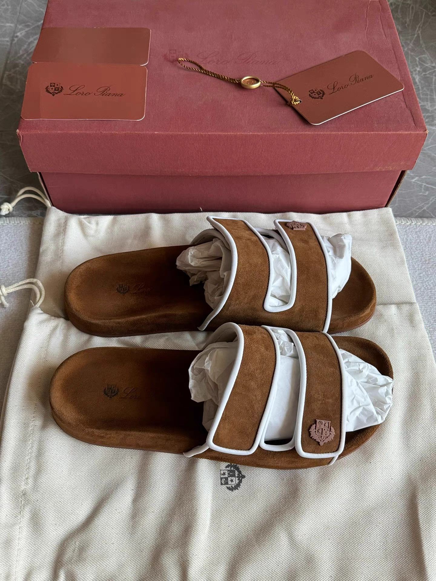 Loro Piana Loro Piana Women’s Suede Slide Sandals K6 Size US 7 / IT 37 - 2 Thumbnail
