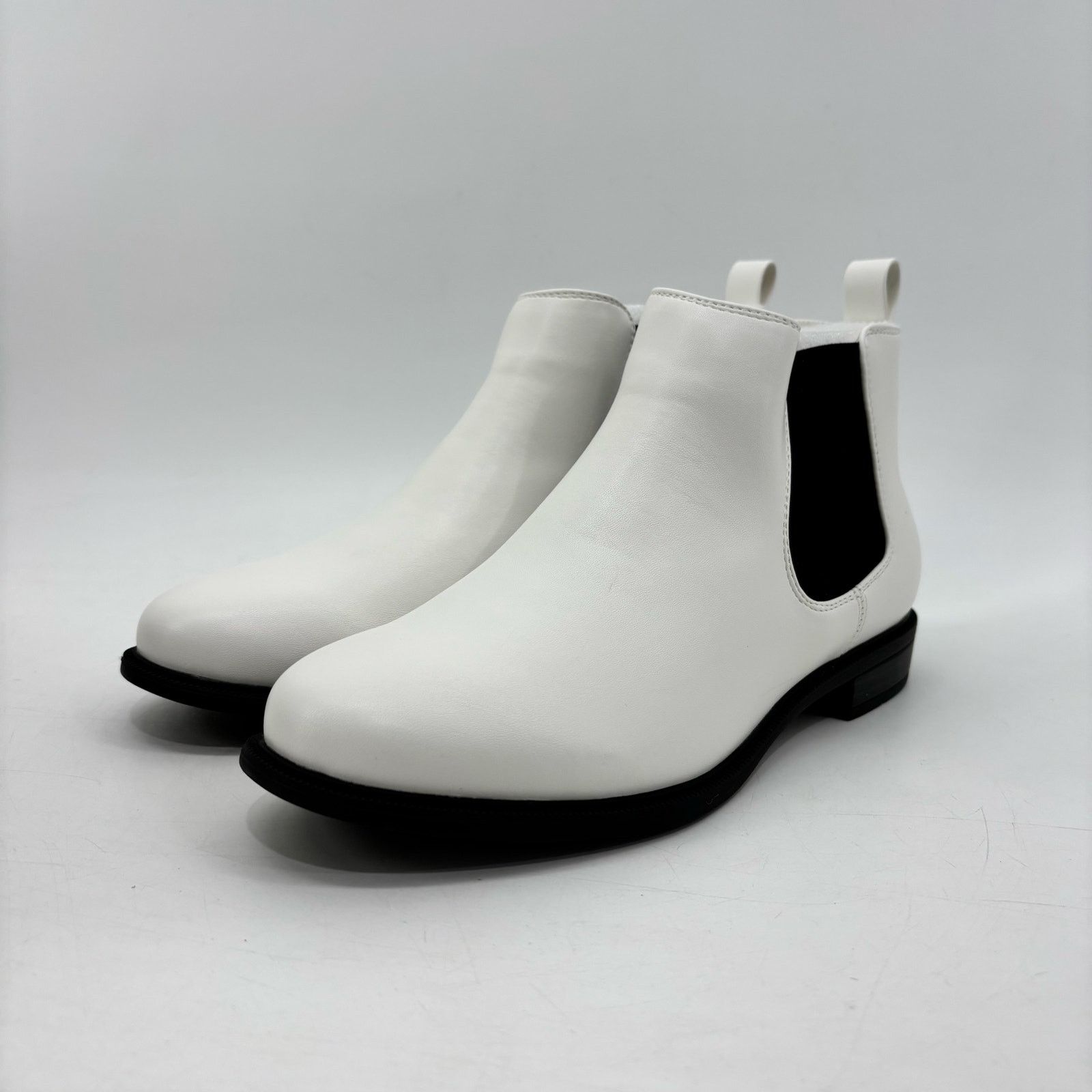 Other Anjoufemme Womens Size 7 Chelsea White Boots Booties Ankle Size US 7 / IT 37 - 8 Thumbnail