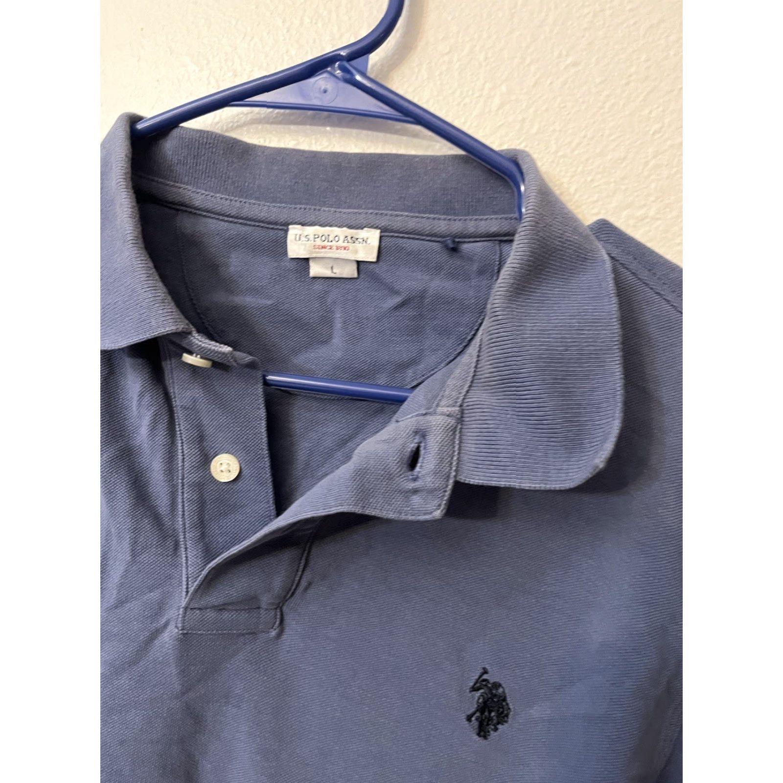 U.S. Polo Assn. U.S. Polo Assn Men's Polo Shirt Blue Long Sleeve Size Large Solid Logo Regular Fit Size US L / EU 52-54 / 3 - 3 Thumbnail
