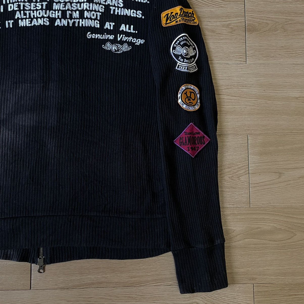 Vintage Von Dutch Poem Patchwork Racing Corduroy Longsleeve