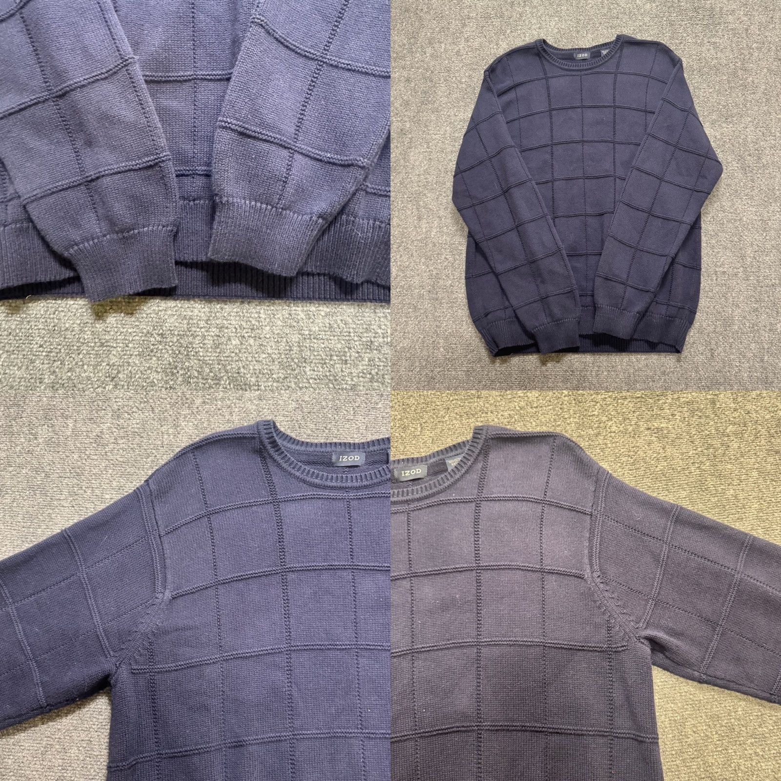 Izod IZOD Pullover Sweater Men Large Blue Geometric Cotton Knitted Casual L Regular Size US L / EU 52-54 / 3 - 8 Thumbnail