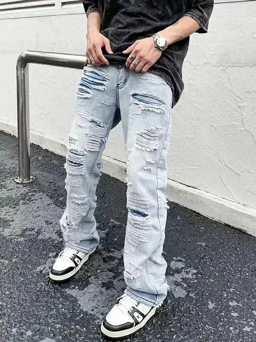 Designer × Japanese Brand × Jean retro work outdoor washed fade damaged flared jeans Size US 34 / EU 50 - 4 Thumbnail