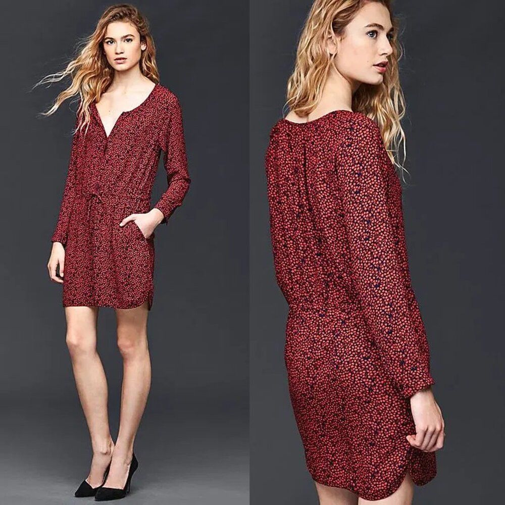 Gap Gap Soft Tie Shirtdress In Cherries Size XS Size XS / US 0-2 / IT 36-38 - 1 Thumbnail
