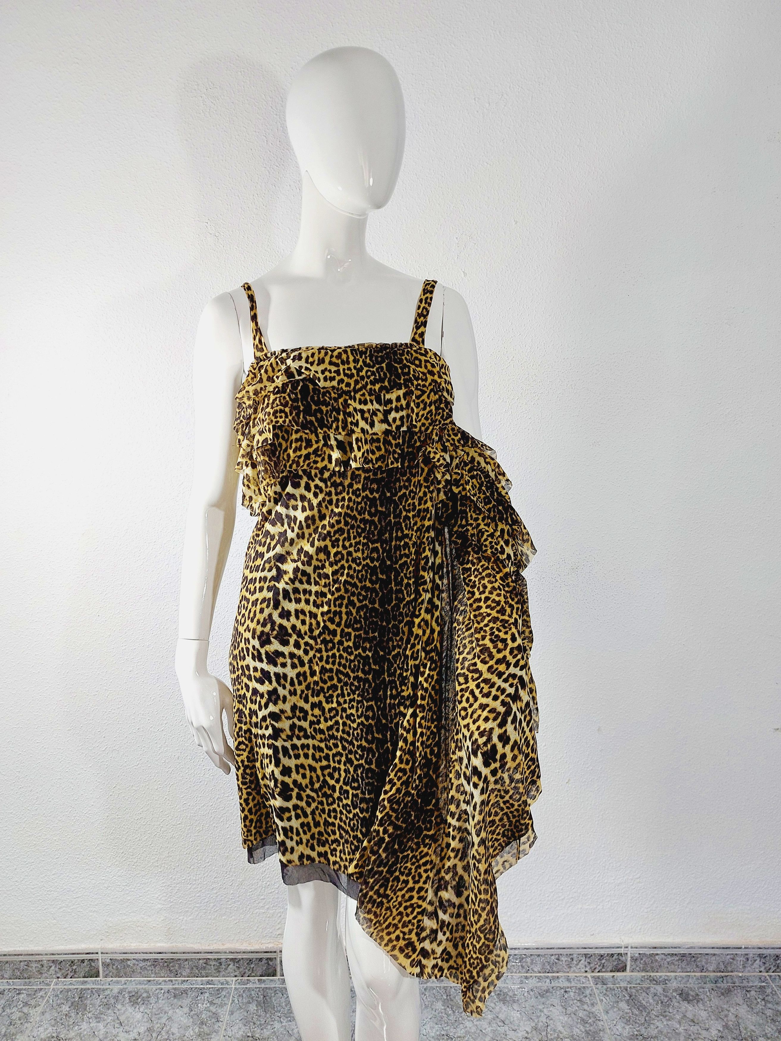 Jean Paul Gaultier Mesh Tarzan Jane Leopard Tiger Dress