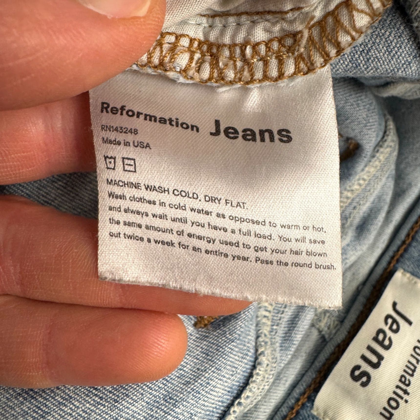Reformation VINTAGE Reformation Claudia Relaxed Straight Leg Denim Jeans Womens 30 Curacao High Rise Blue 30 Jeans Womens Size 24" / US 00 / IT 34 - 6 Thumbnail
