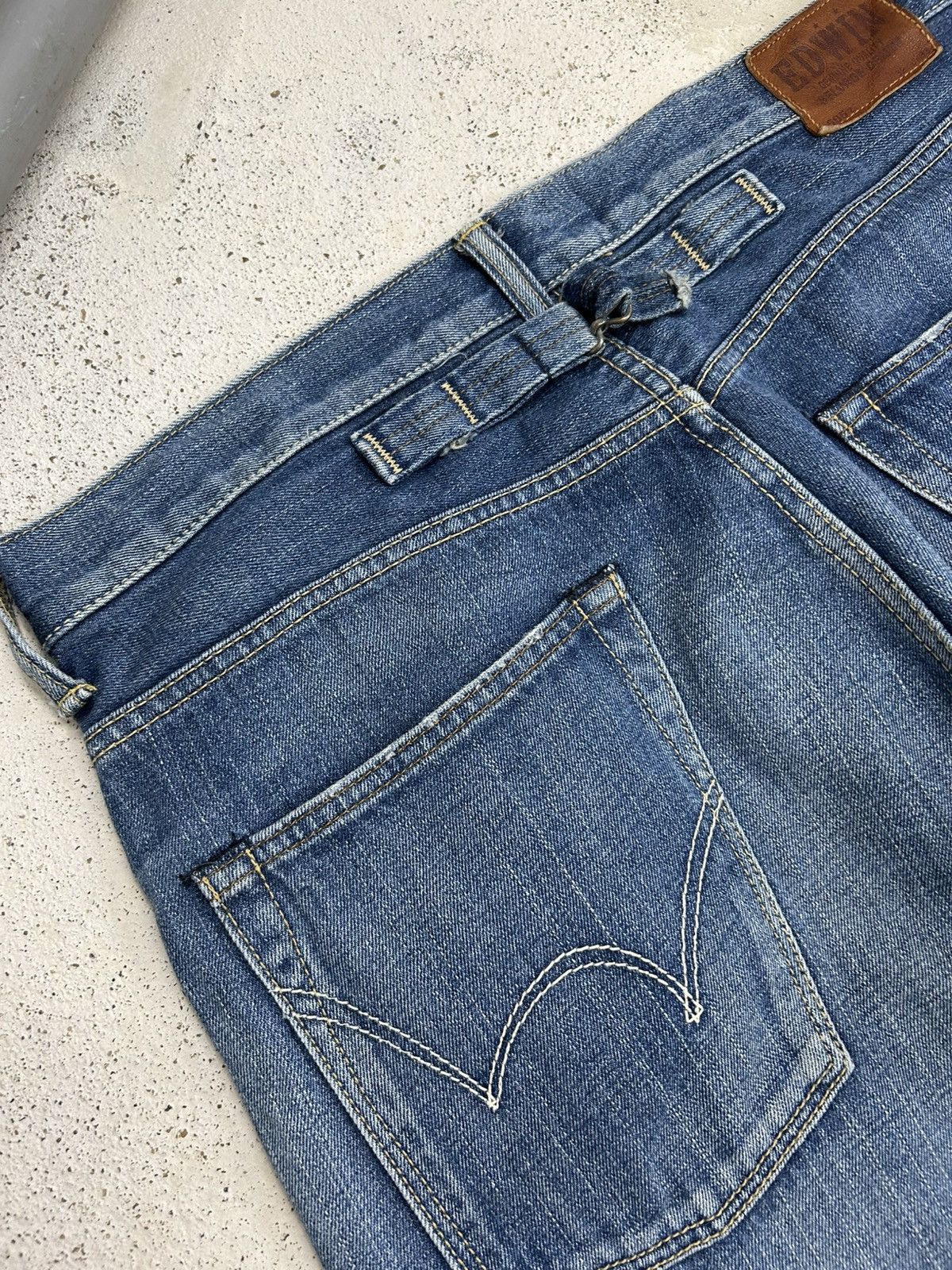 Edwin Edwin 505z Selvedge Buckle Back Baggy Denim Orange Tab Size US 35 - 19 Thumbnail