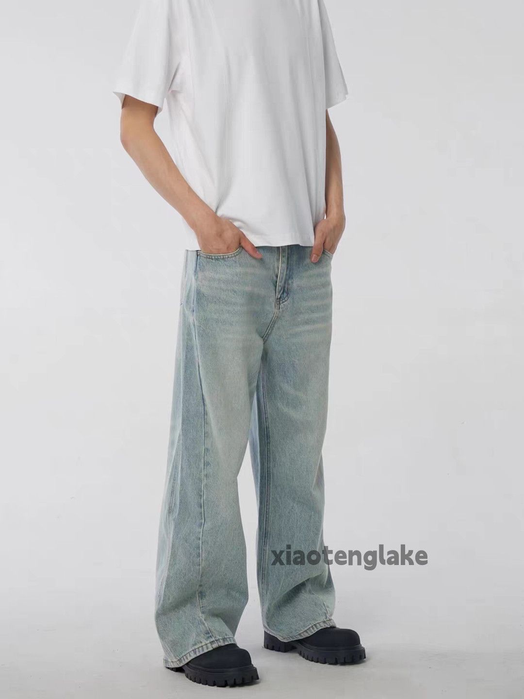 Jean × Vintage washed faded cleanfit yuppie flared loose baggy jeans Size US 32 / EU 48 - 5 Thumbnail