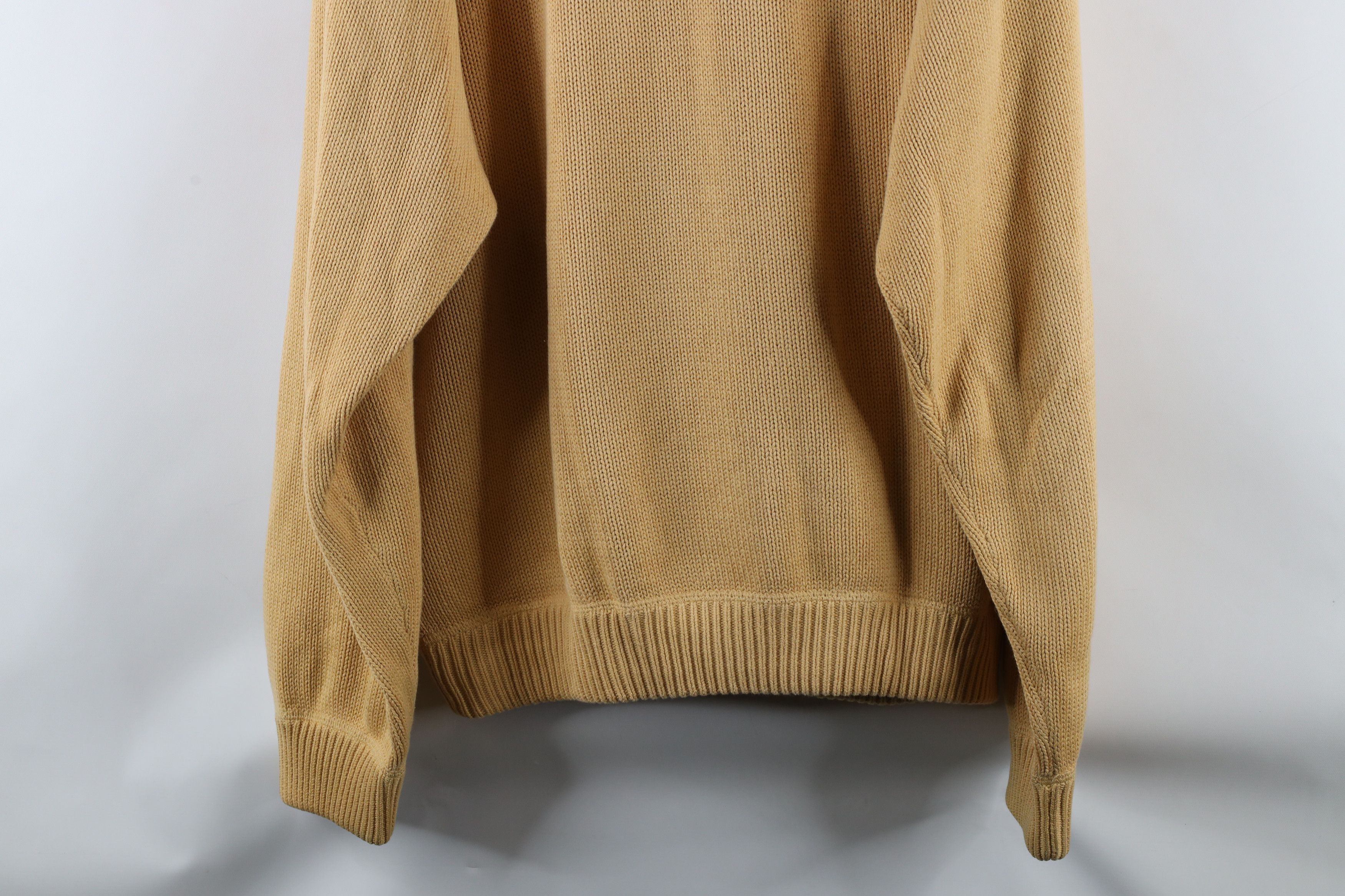 Tommy Hilfiger × Vintage Vintage 90s Tommy Hilfiger Cotton Knit Crewneck Sweater Gold Size US XL / EU 56 / 4 - 13 Thumbnail